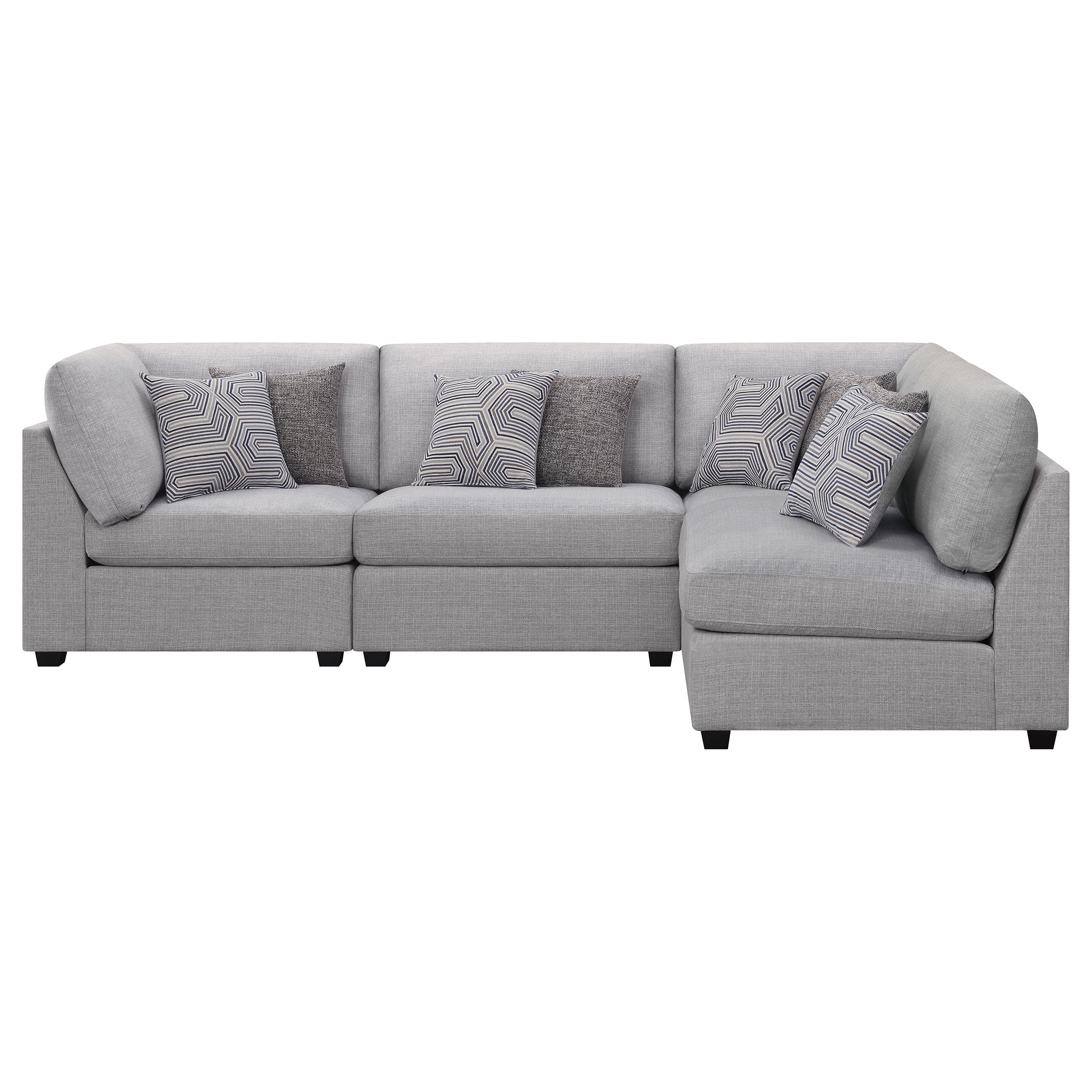 Cambria 4-piece Upholstered Modular Sectional Sofa Grey — view 3