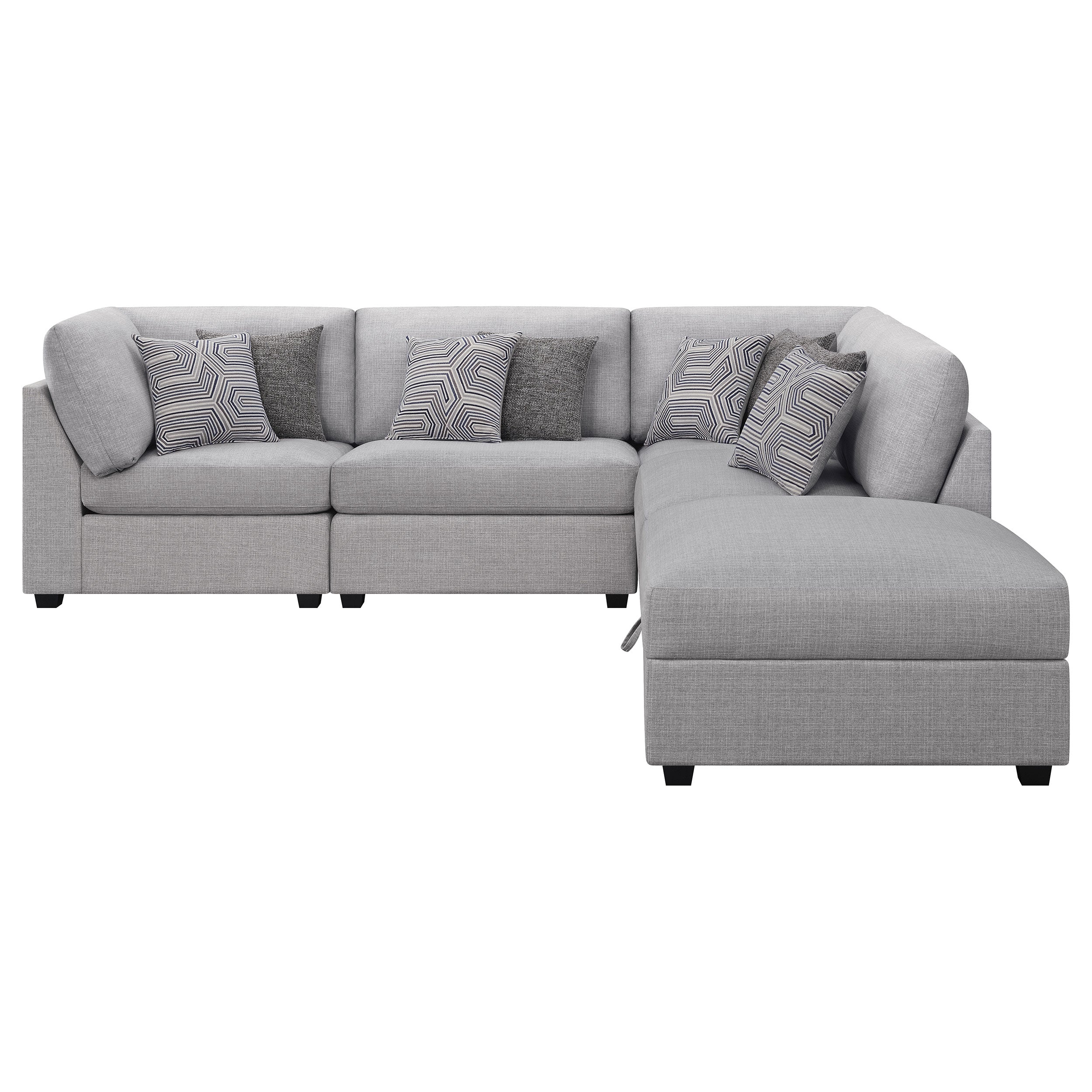 Cambria 5-piece Upholstered Modular Sectional Sofa Grey — view 3