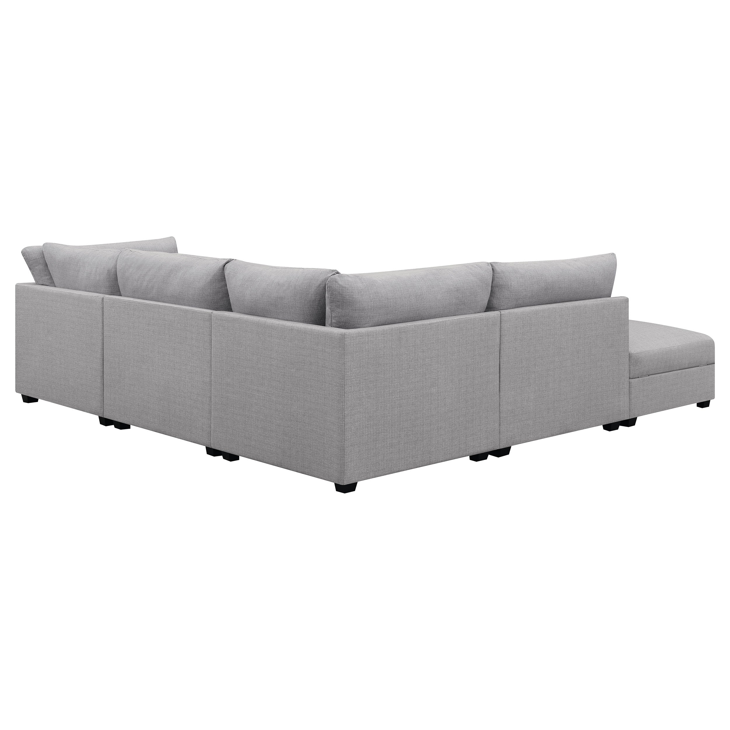 Cambria 5-piece Upholstered Modular Sectional Sofa Grey — view 4