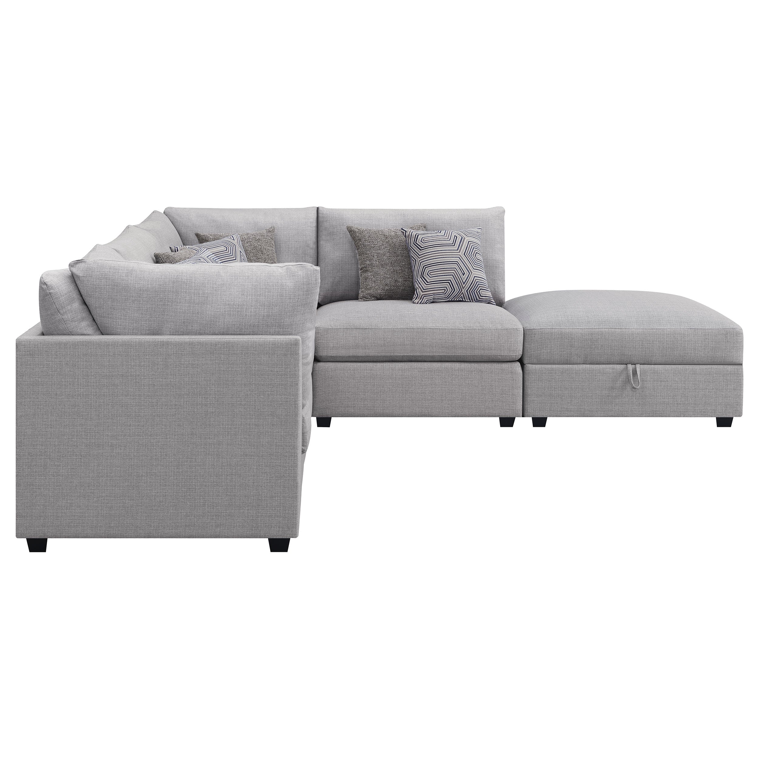Cambria 5-piece Upholstered Modular Sectional Sofa Grey — view 5