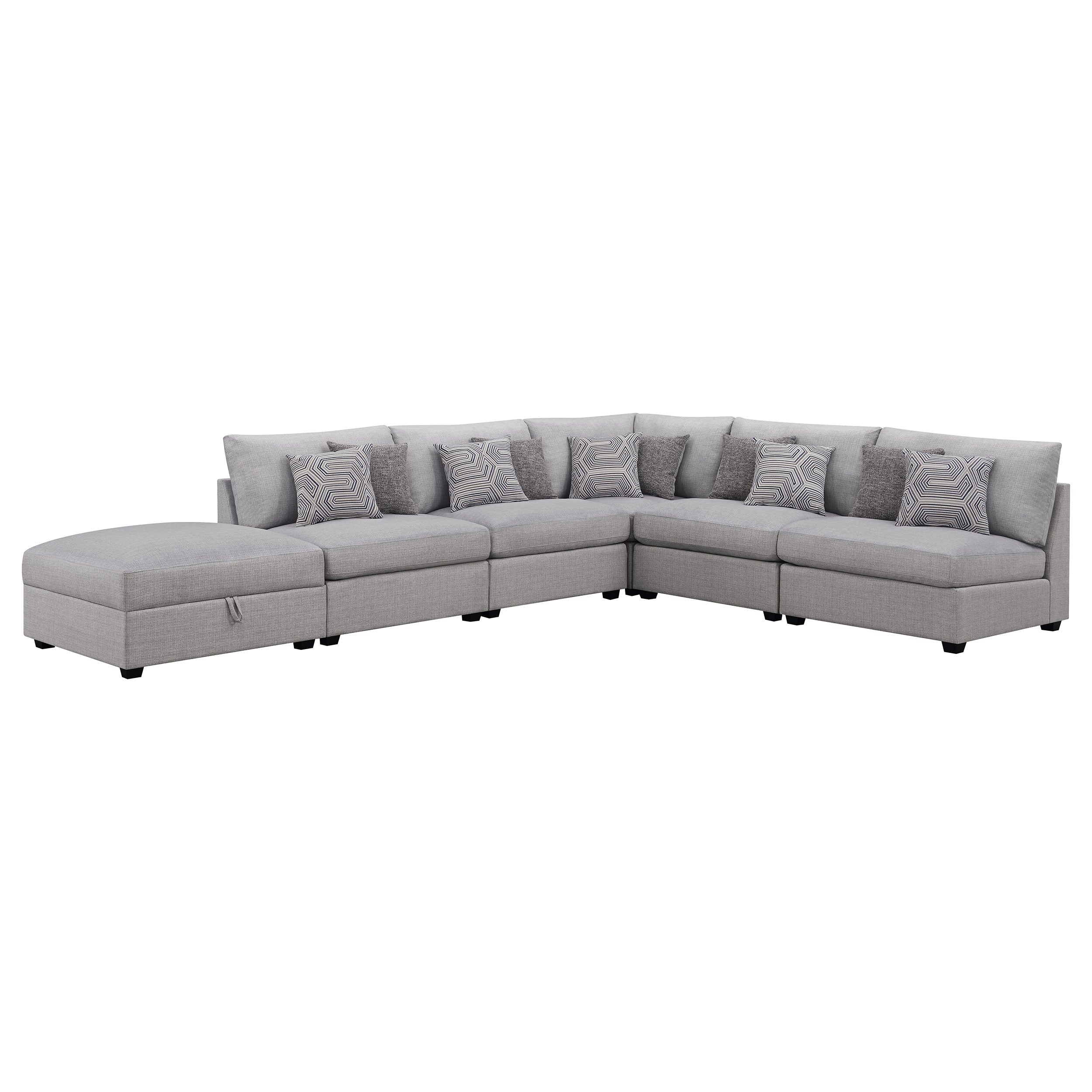 Cambria 6-piece Upholstered Modular Sectional Sofa Grey — view 2