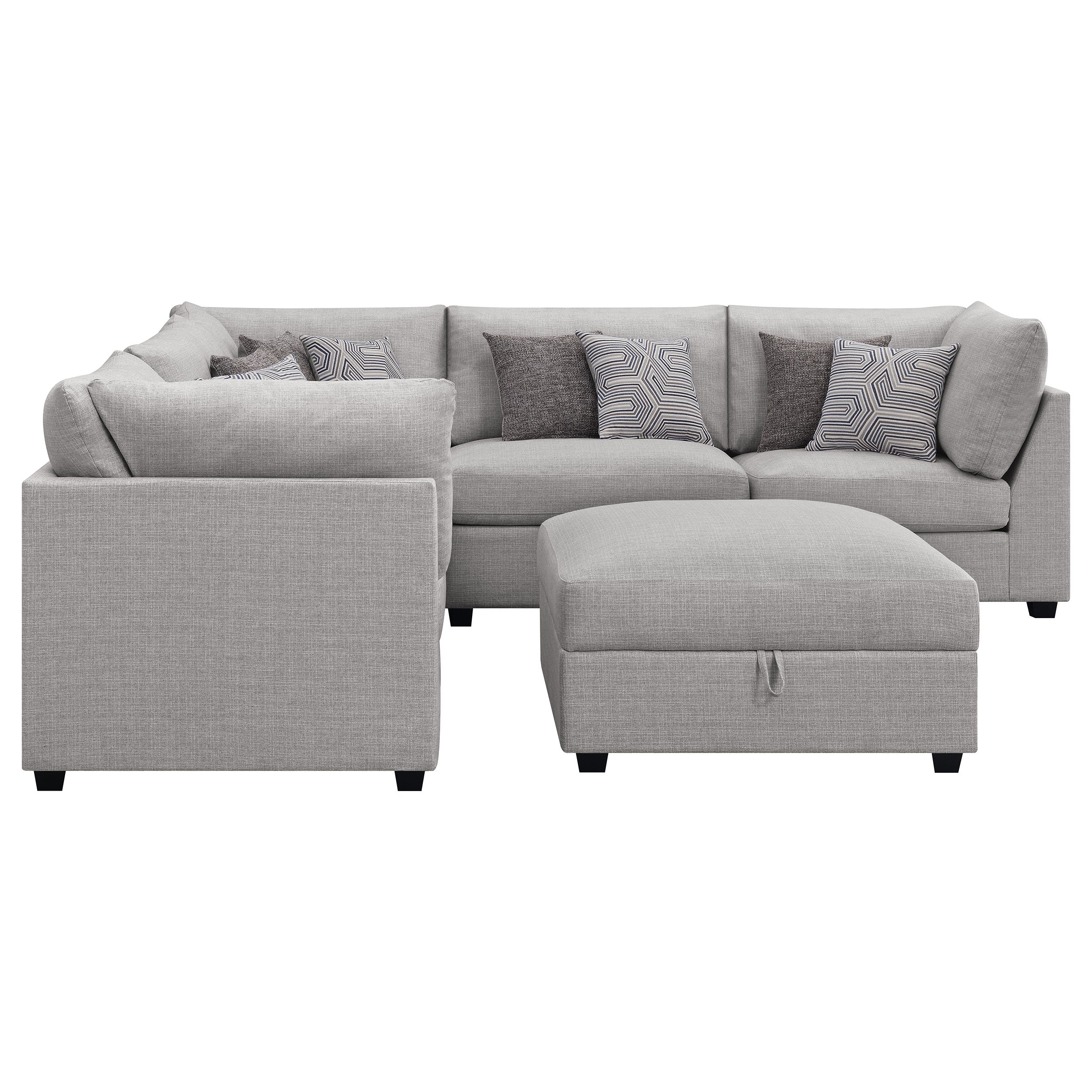 Cambria 6-piece Upholstered Modular Sectional Sofa Grey — view 5