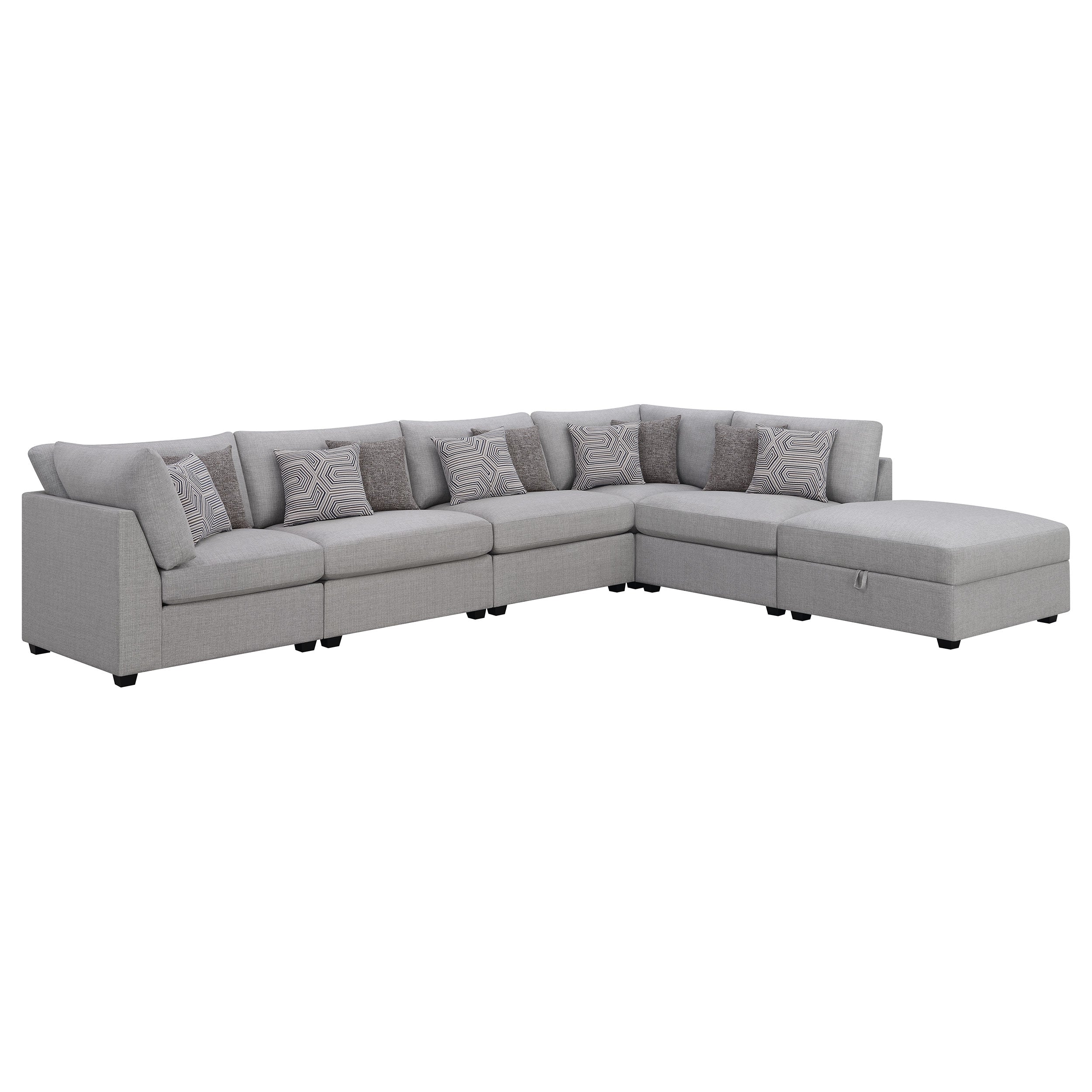 Cambria 6-piece Upholstered Modular Sectional Sofa Grey — view 2