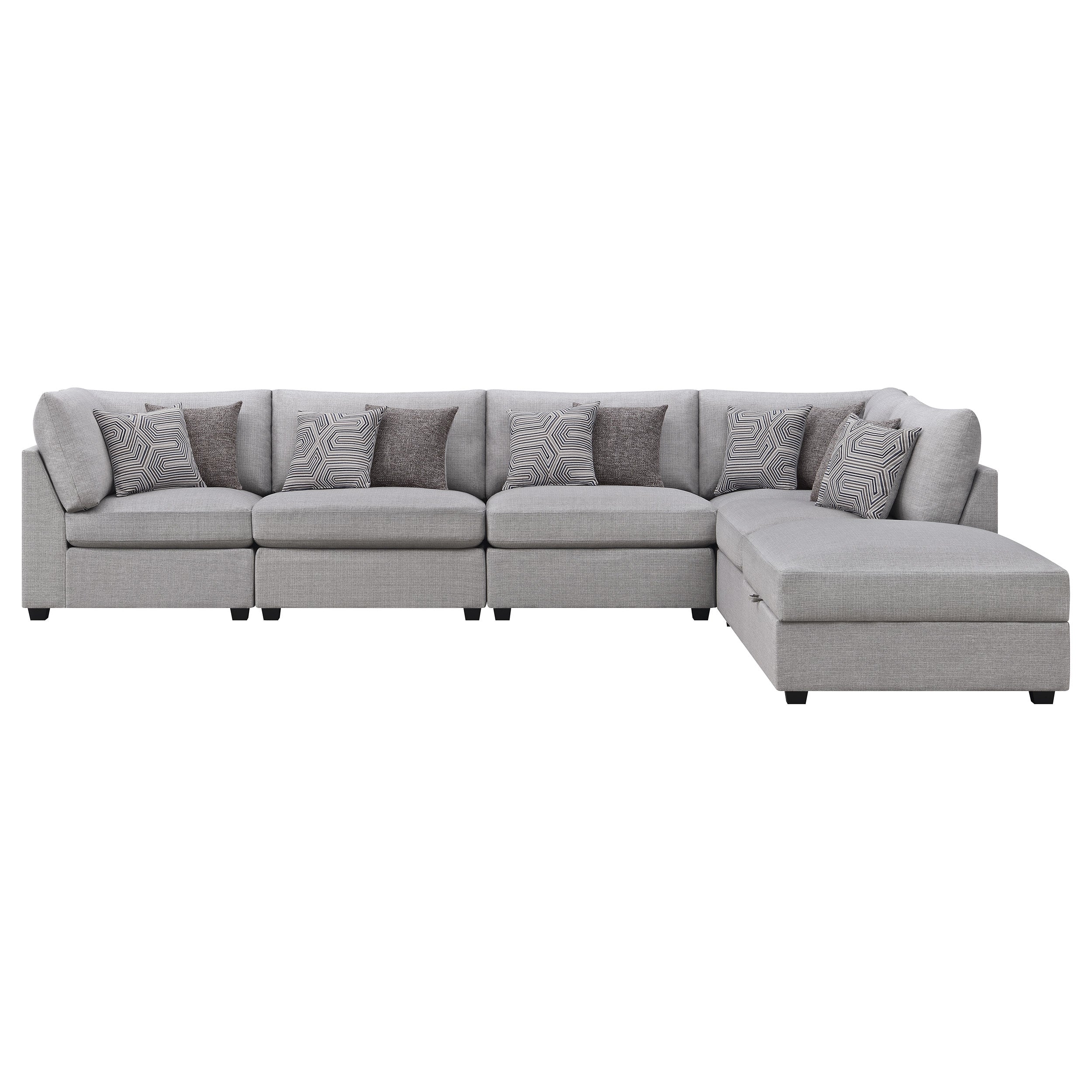 Cambria 6-piece Upholstered Modular Sectional Sofa Grey — view 3