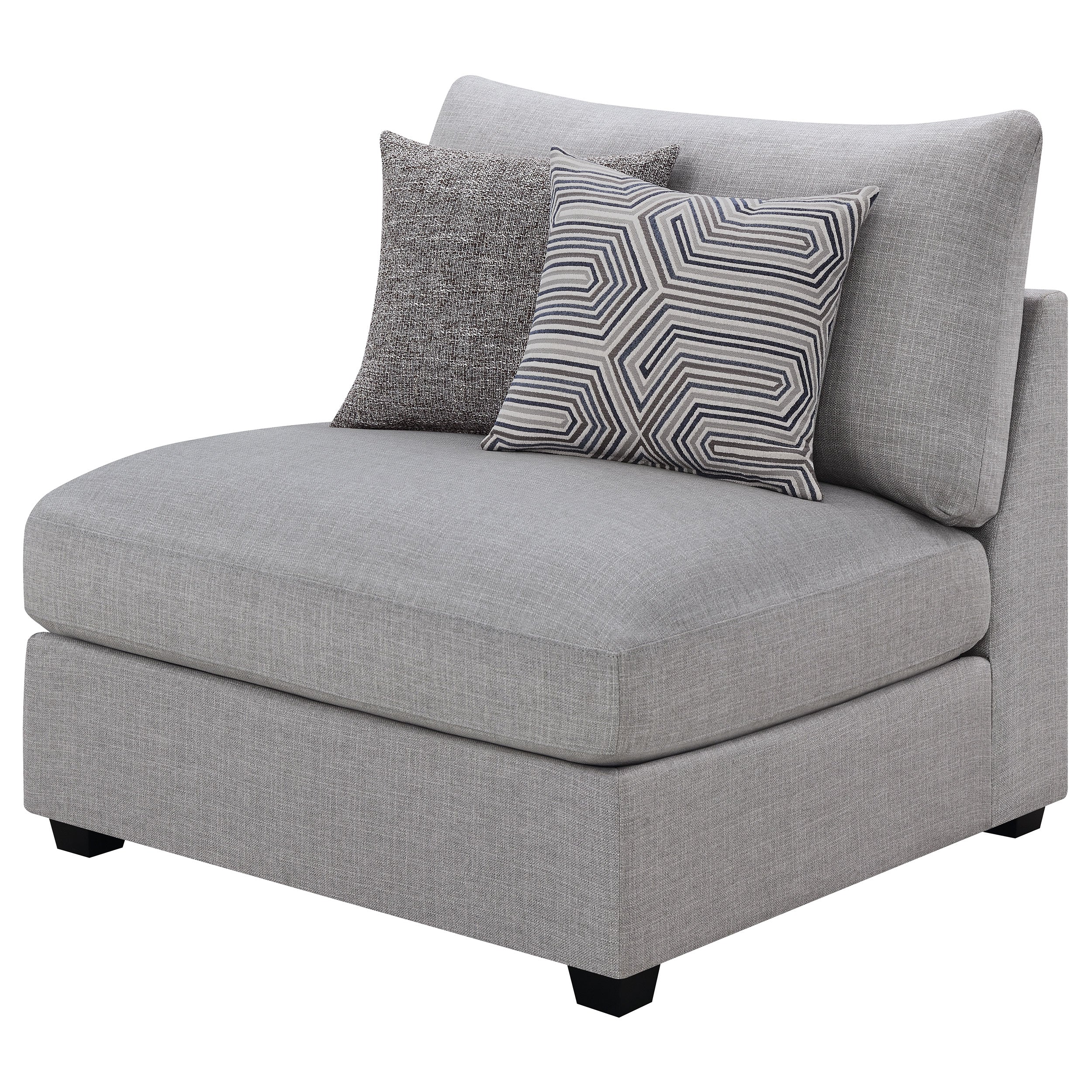 Cambria Upholstered Armless Chair Grey — view 4