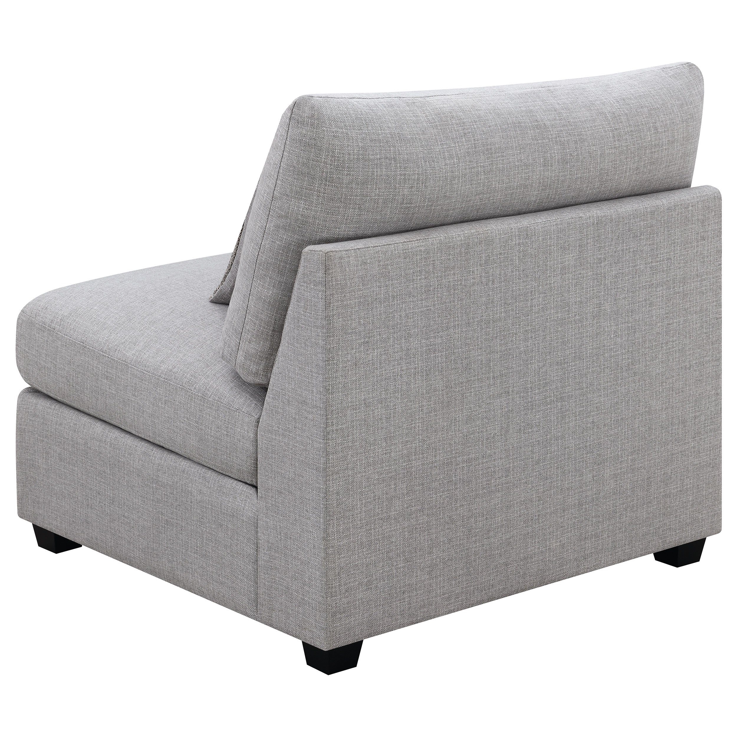Cambria Upholstered Armless Chair Grey — view 6