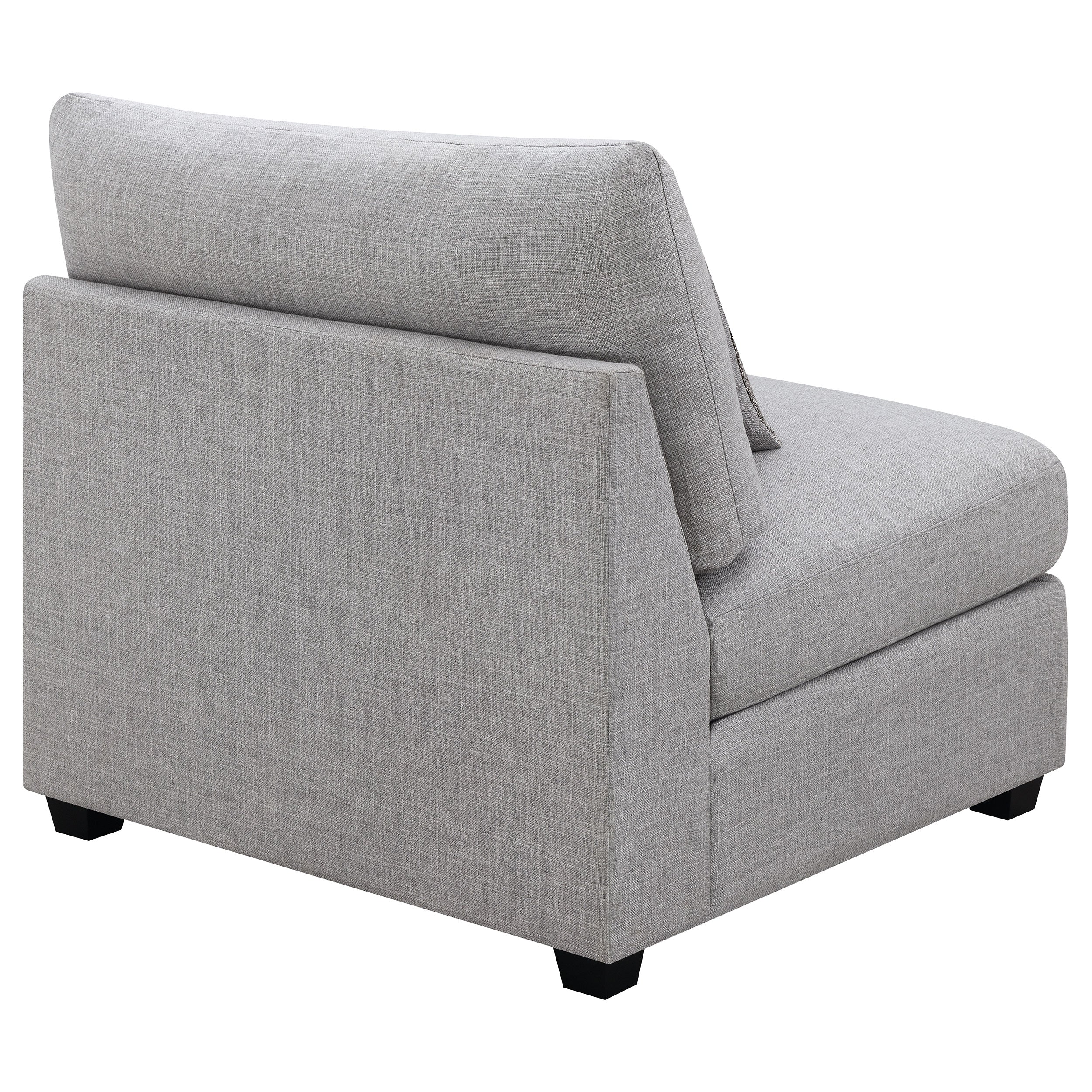 Cambria Upholstered Armless Chair Grey — view 8