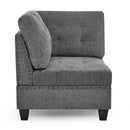 Modular Corner Sofa With Chenille Upholstery - Gray