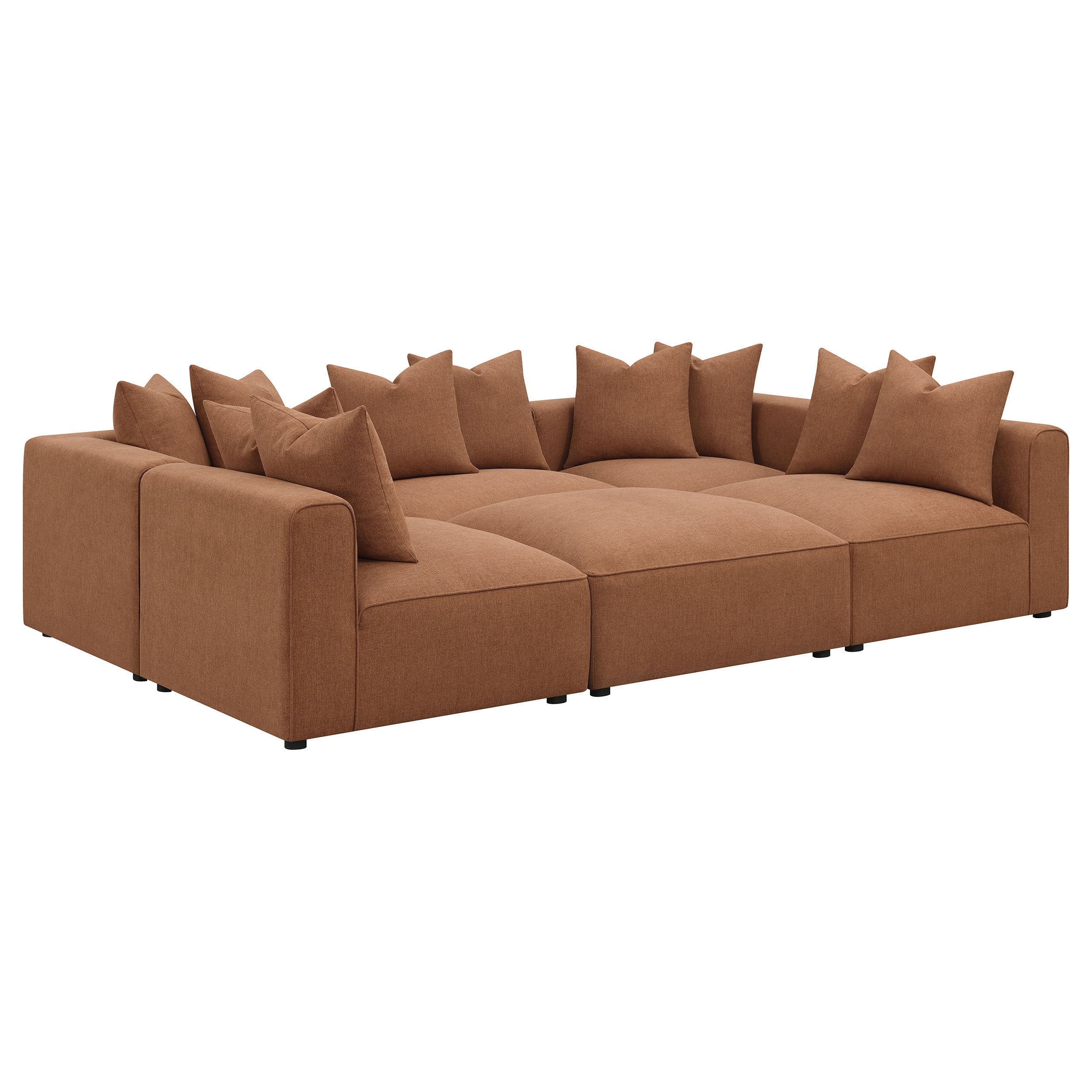 Jennifer 6-piece Upholstered Modular Sectional Terracotta — view 7