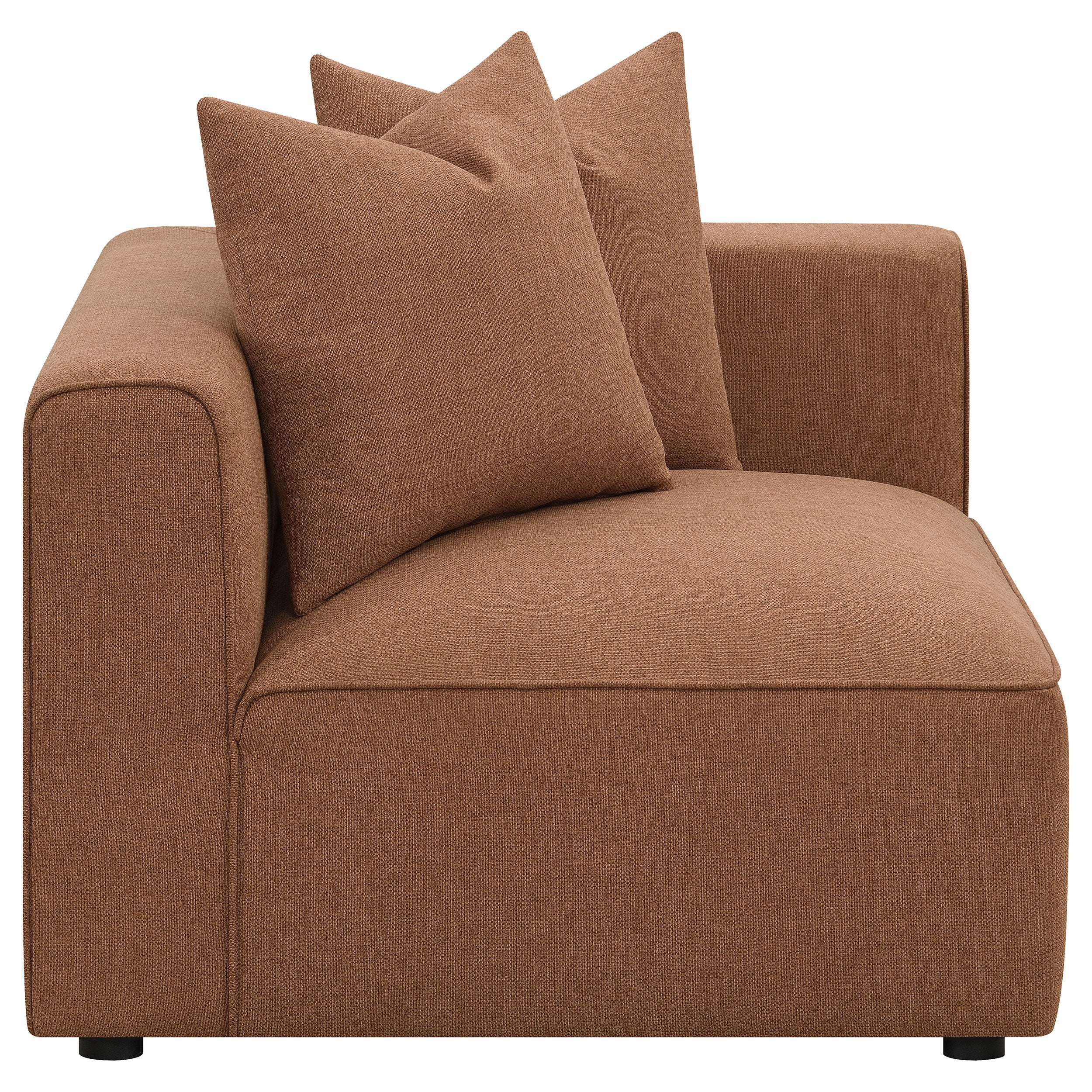 Jennifer Upholstered Corner Chair Terracotta — view 1