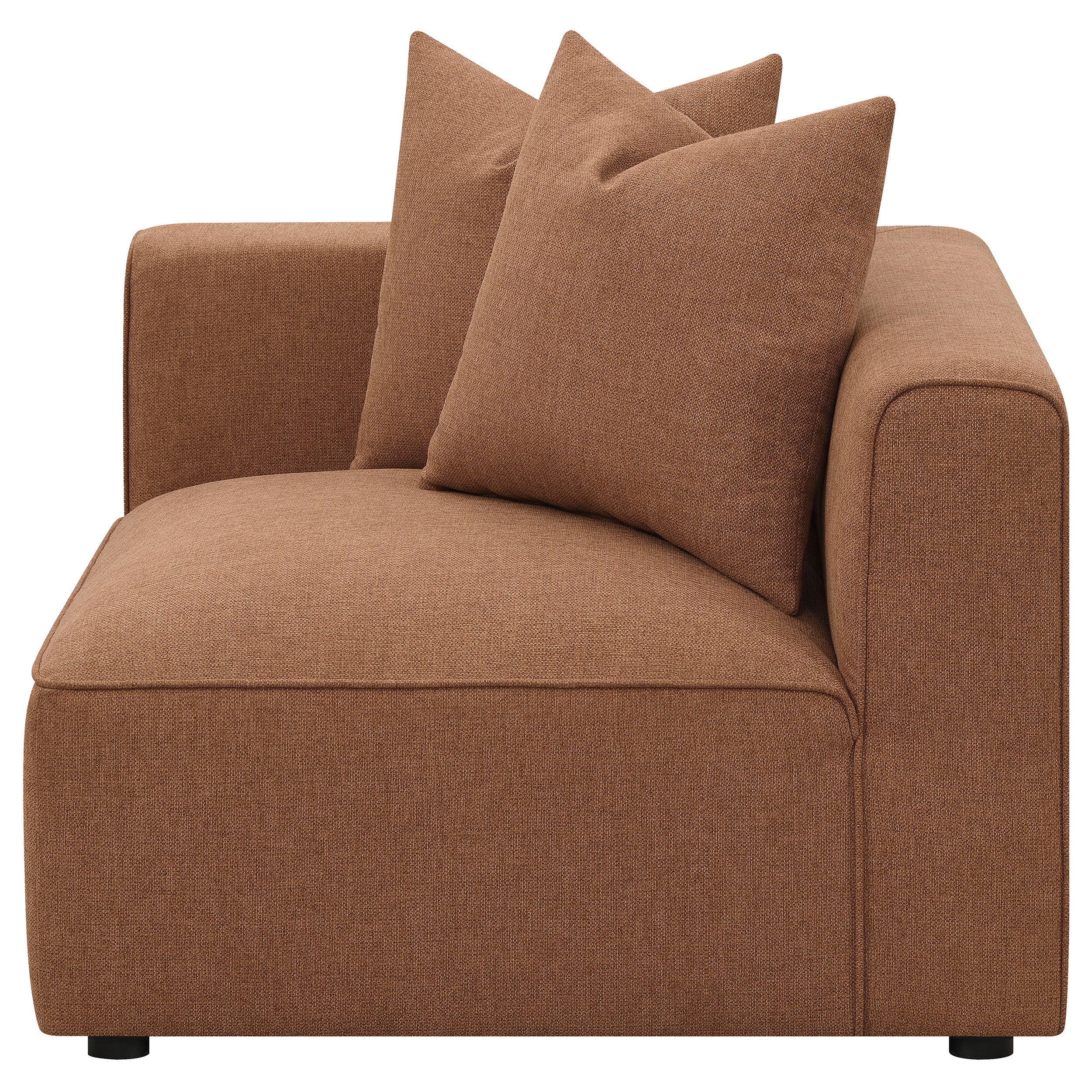 Jennifer Upholstered Corner Chair Terracotta — view 3
