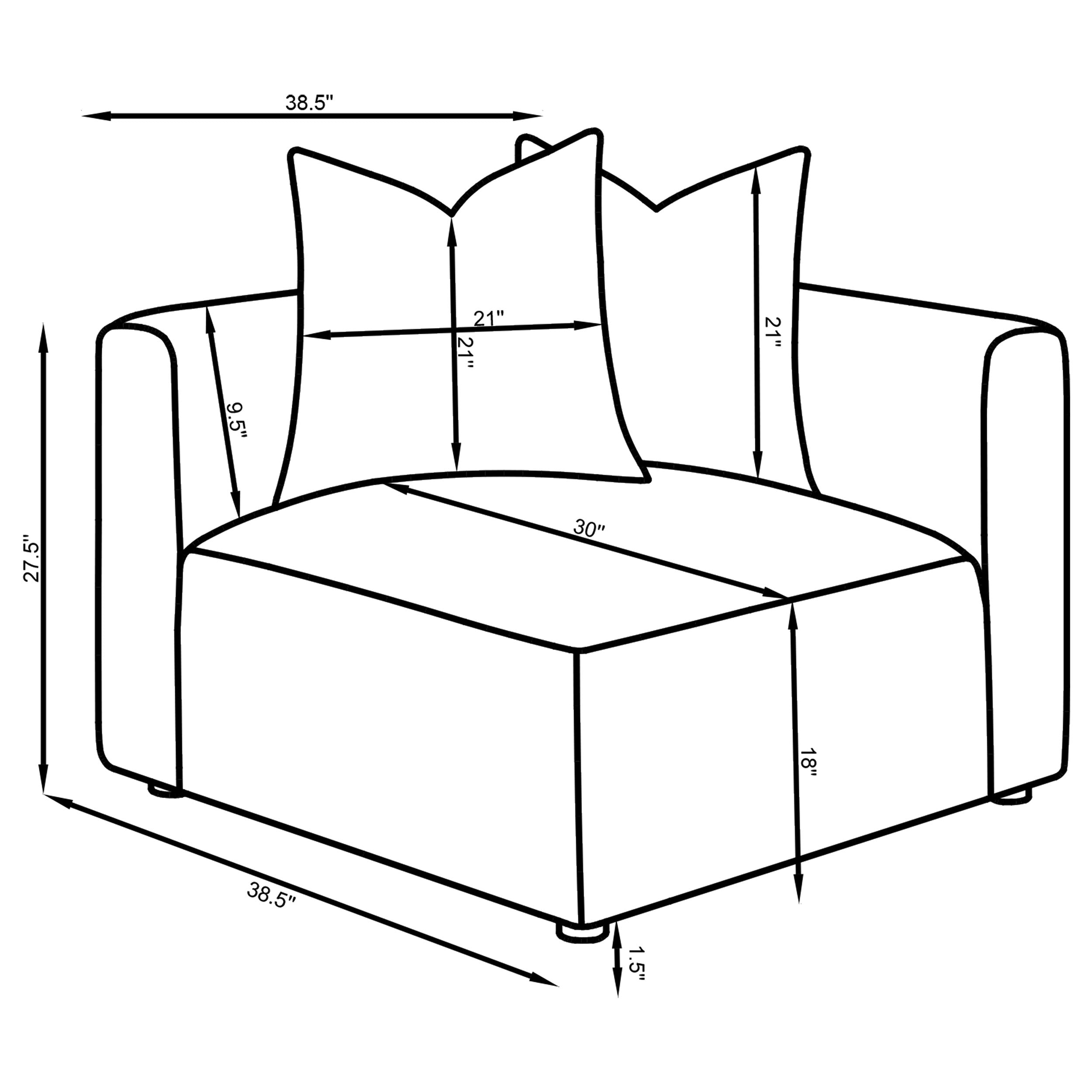 Jennifer Upholstered Corner Chair Terracotta — view 15