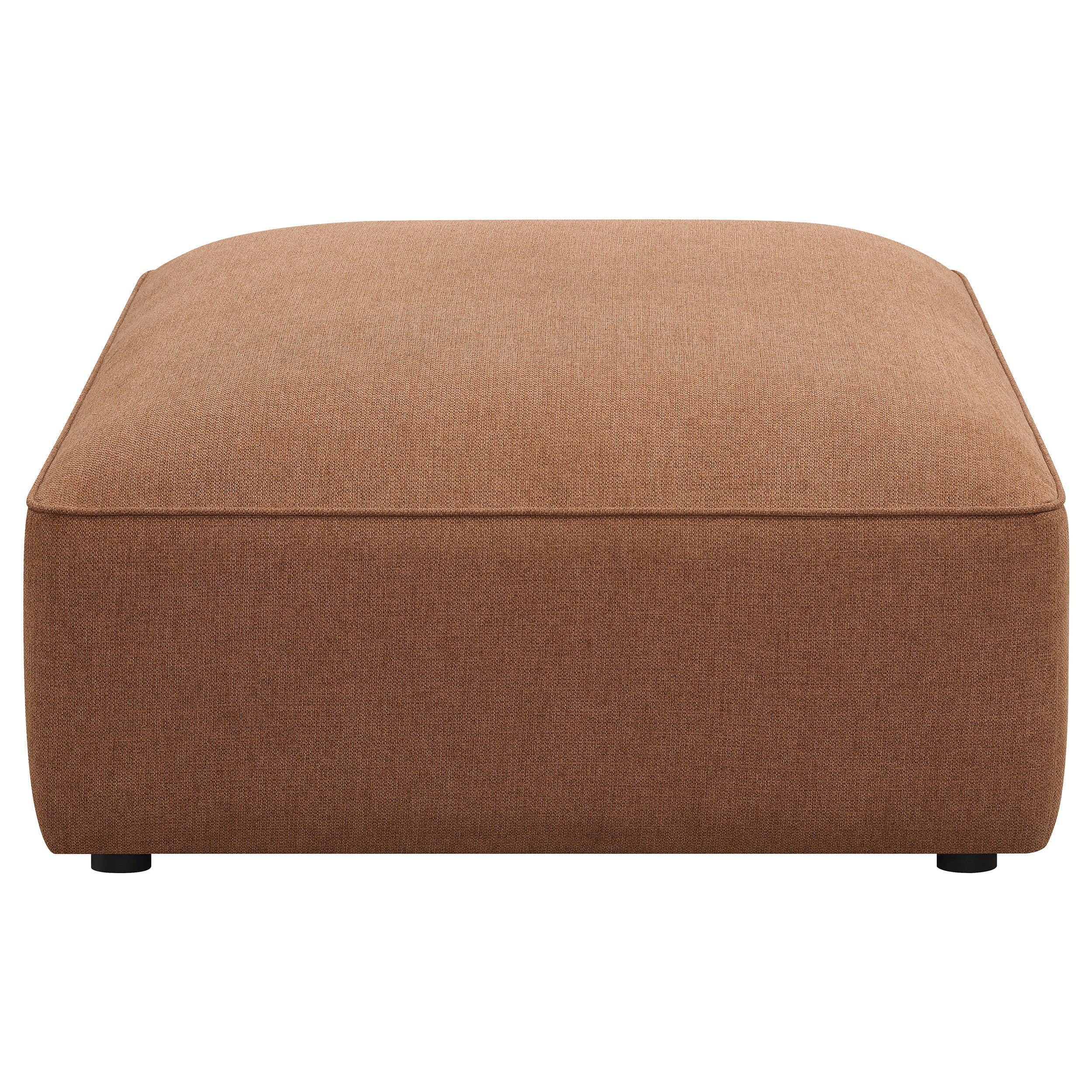 Jennifer Square Upholstered Ottoman Terracotta — view 3