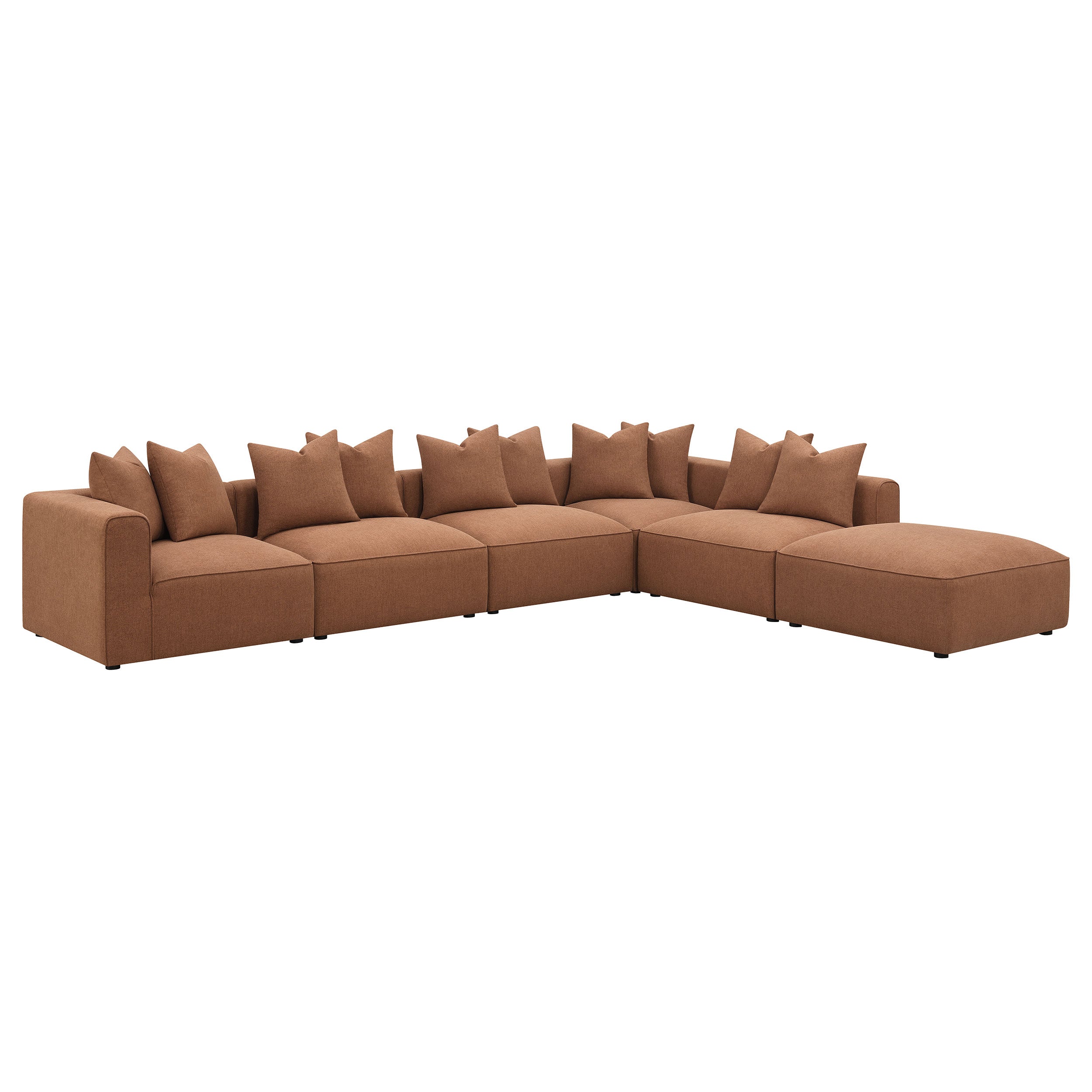 Jennifer Square Upholstered Ottoman Terracotta — view 10