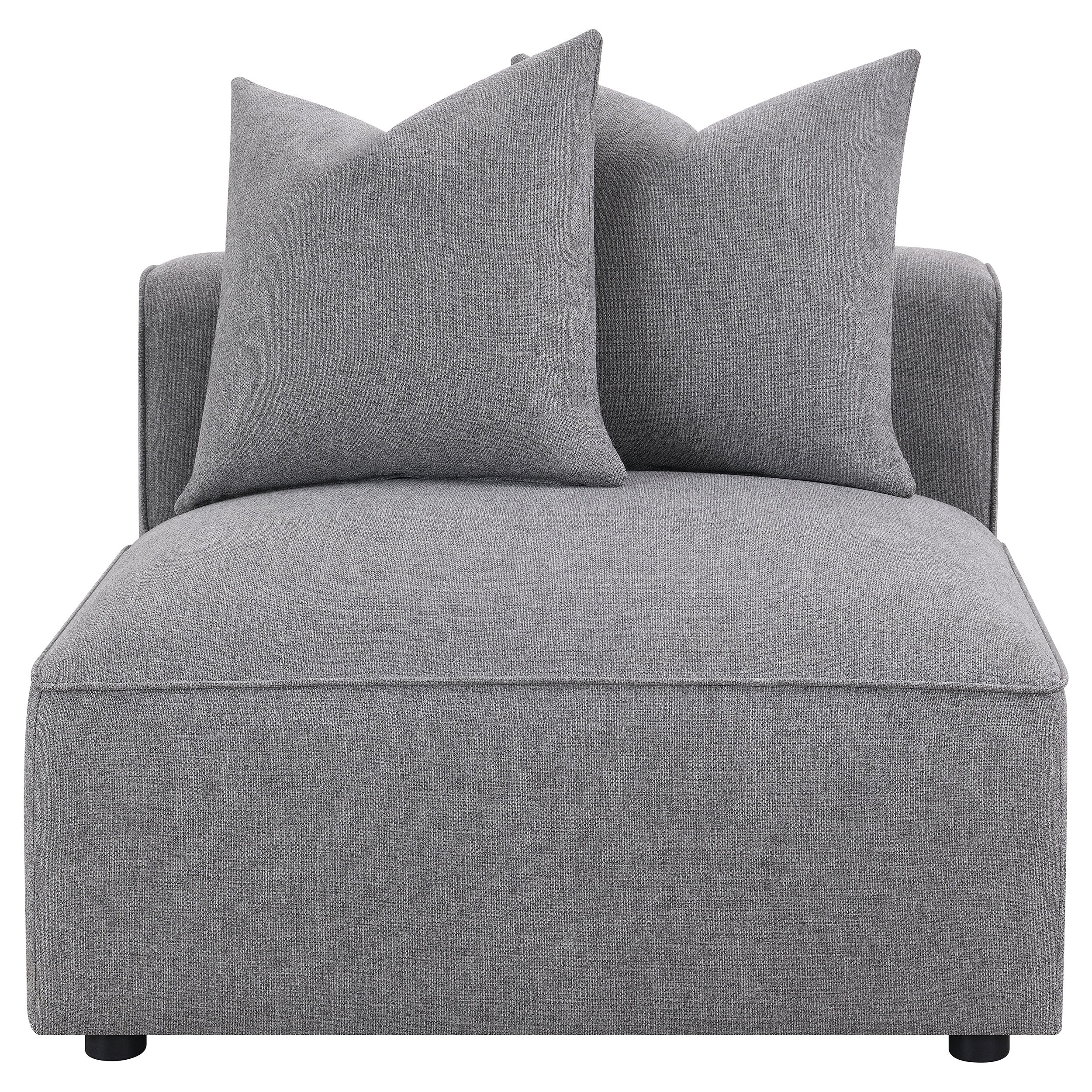 Jennifer Upholstered Armless Chair Grey — view 3