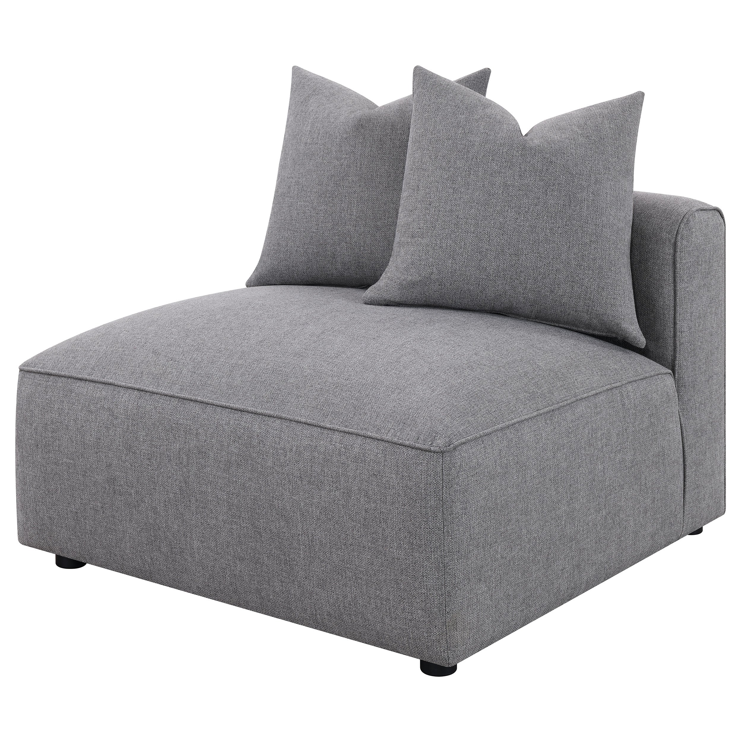 Jennifer Upholstered Armless Chair Grey — view 4