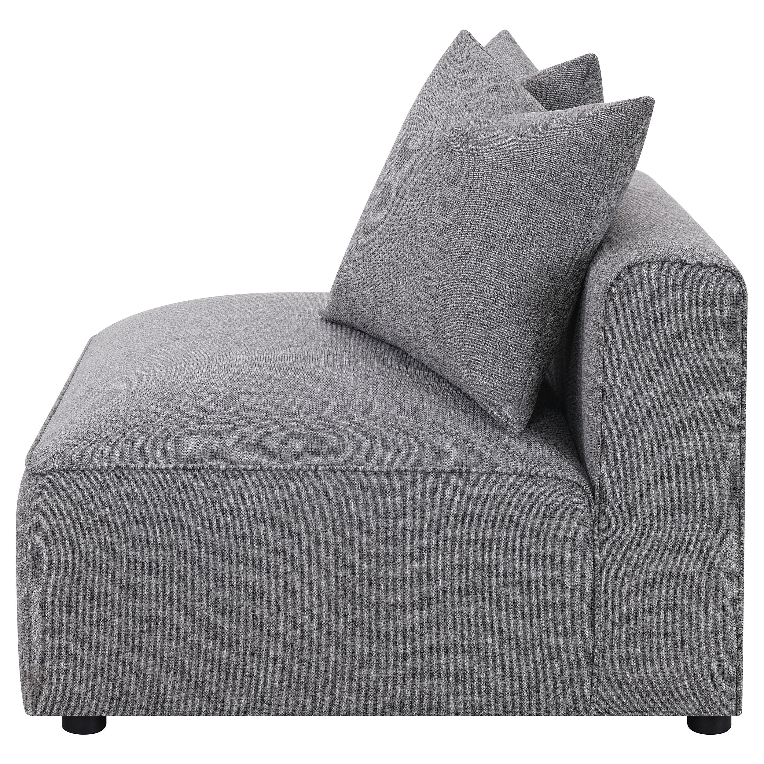 Jennifer Upholstered Armless Chair Grey — view 5