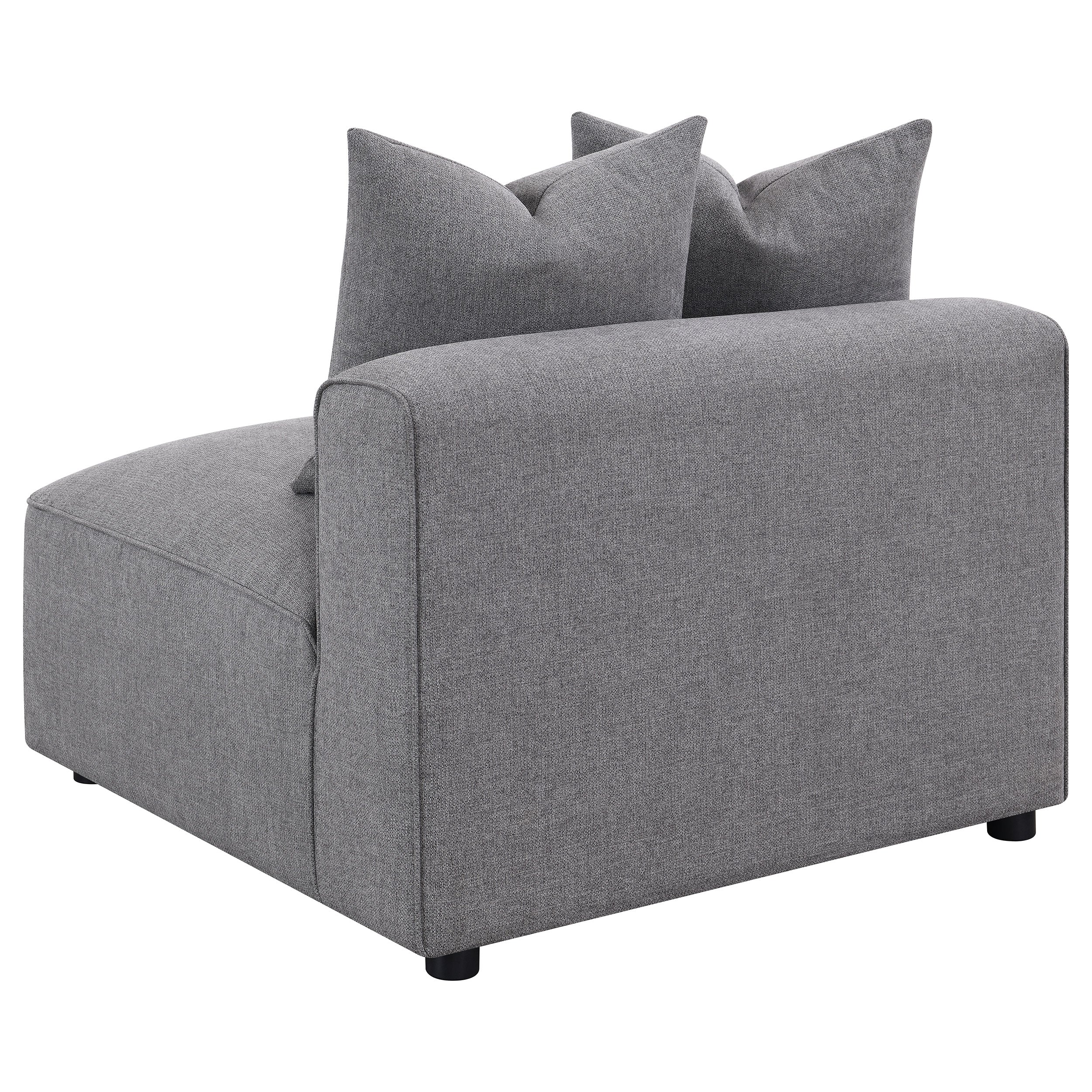 Jennifer Upholstered Armless Chair Grey — view 6