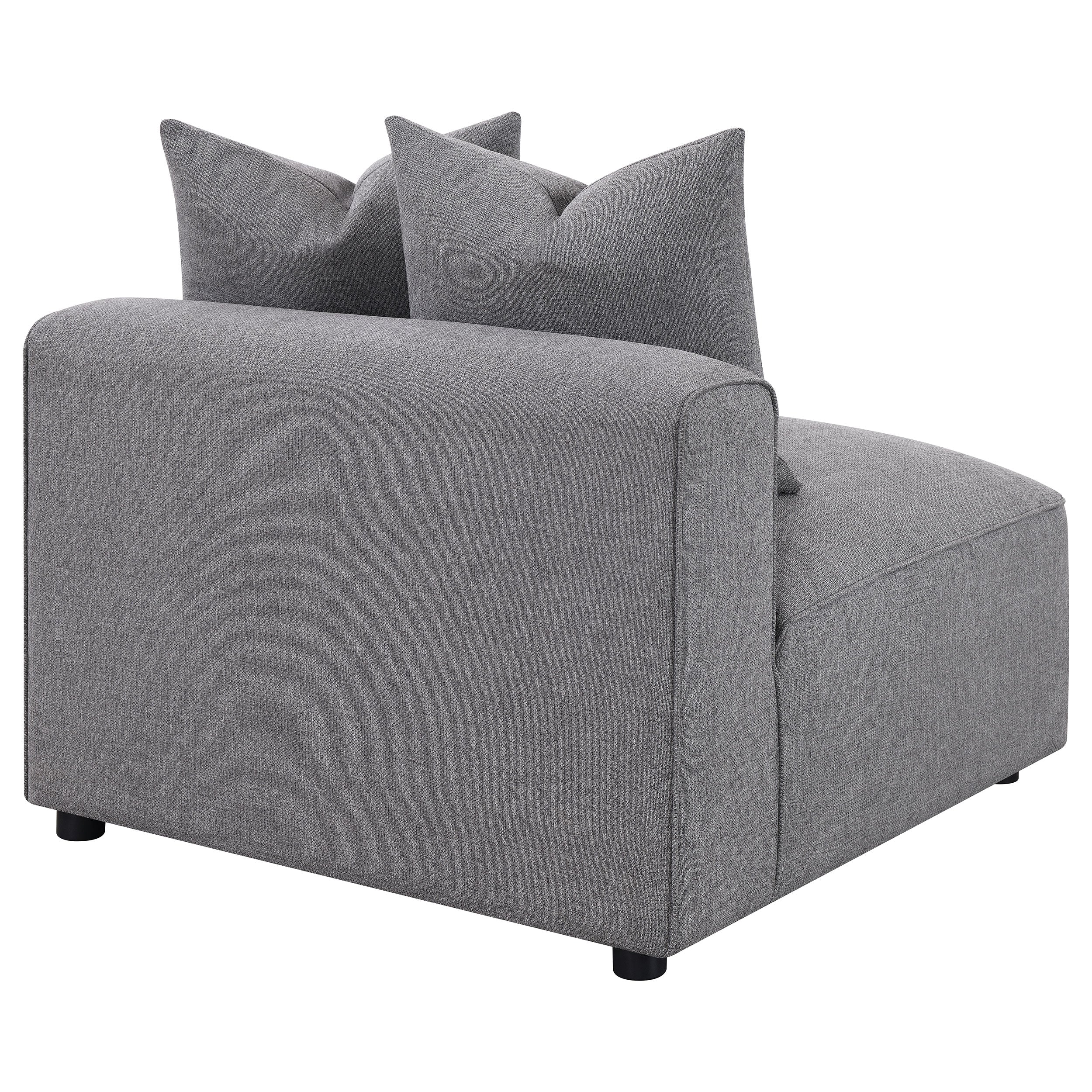Jennifer Upholstered Armless Chair Grey — view 7