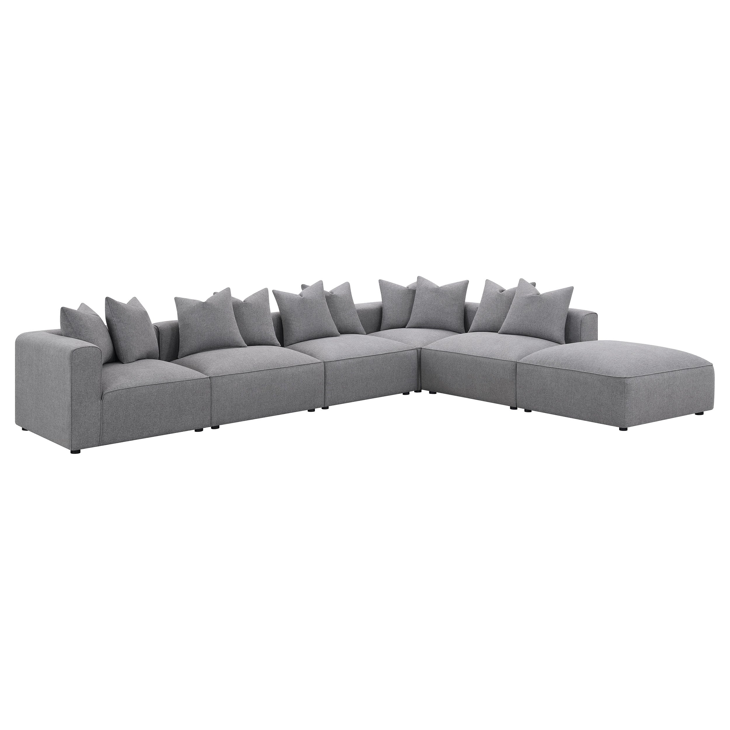 Jennifer Upholstered Armless Chair Grey — view 16