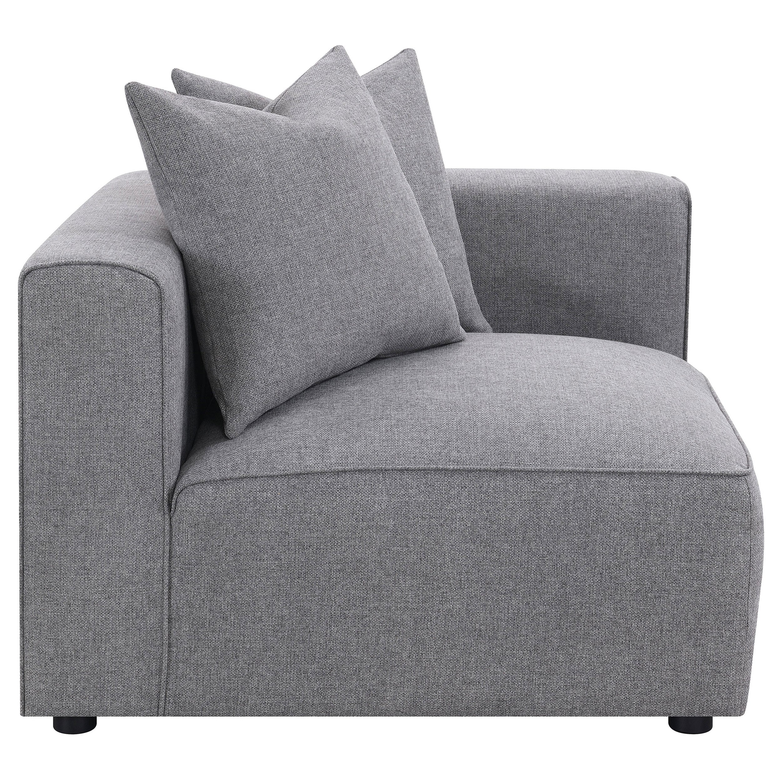 Jennifer Upholstered Corner Chair Grey — view 1
