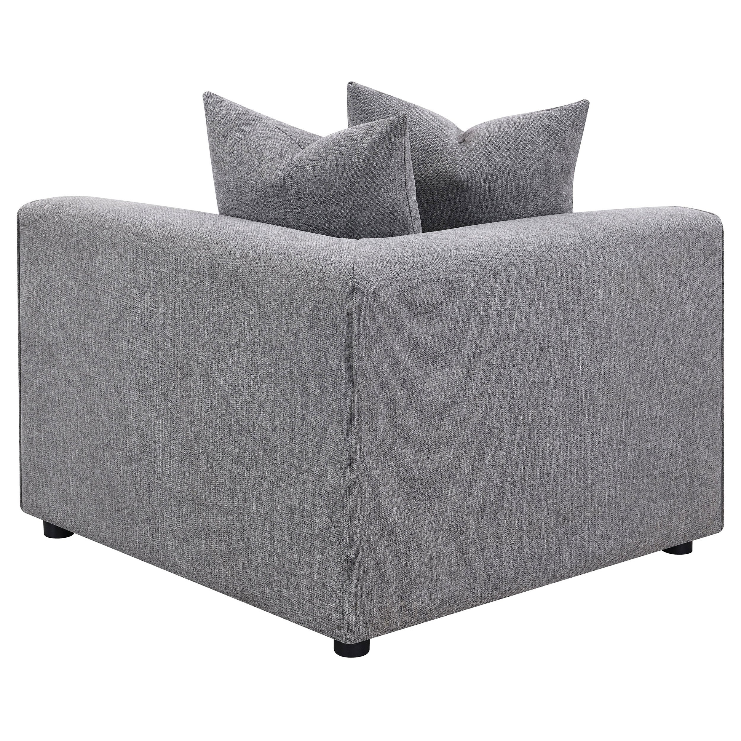 Jennifer Upholstered Corner Chair Grey — view 5