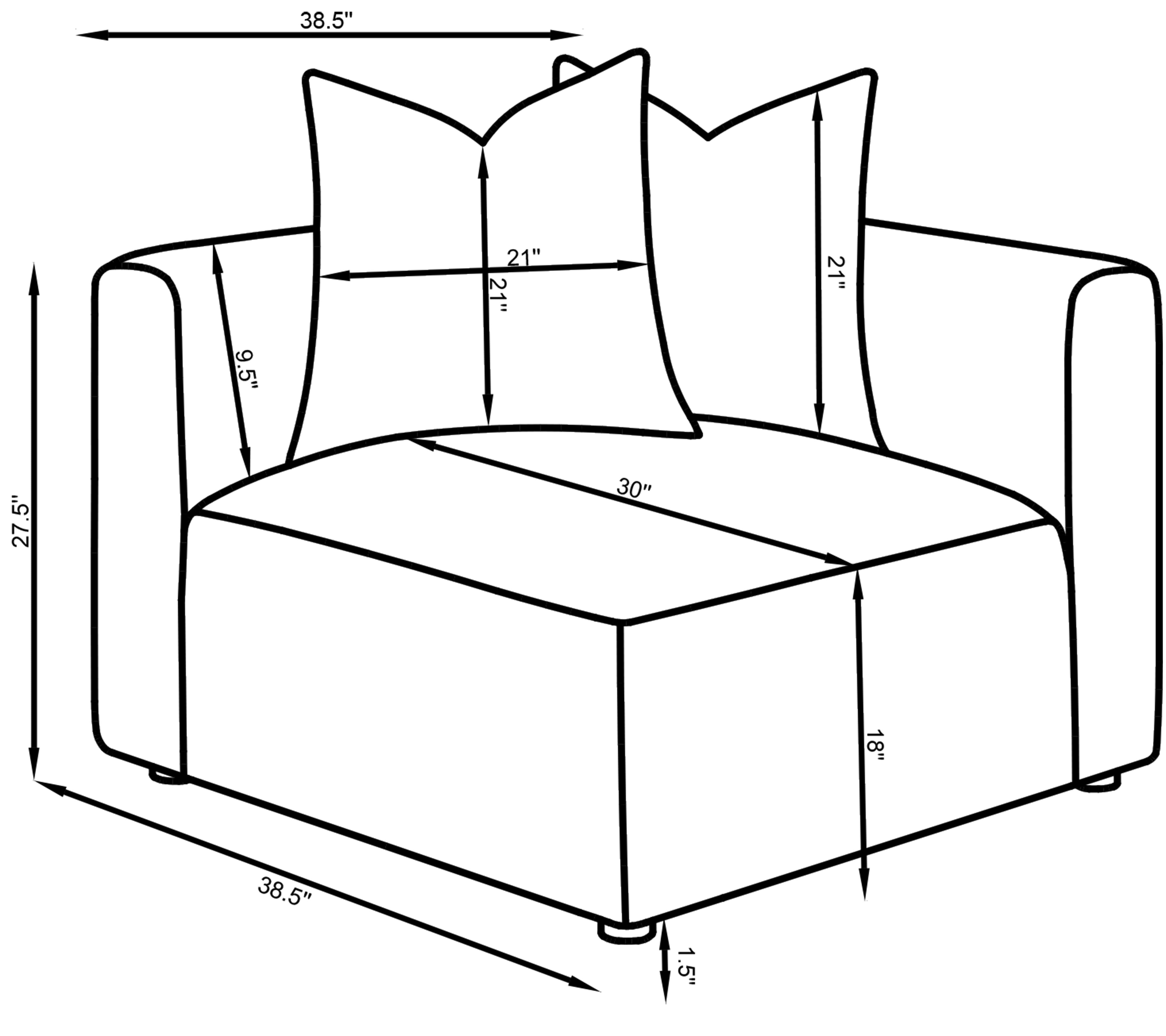 Jennifer Upholstered Corner Chair Grey — view 15