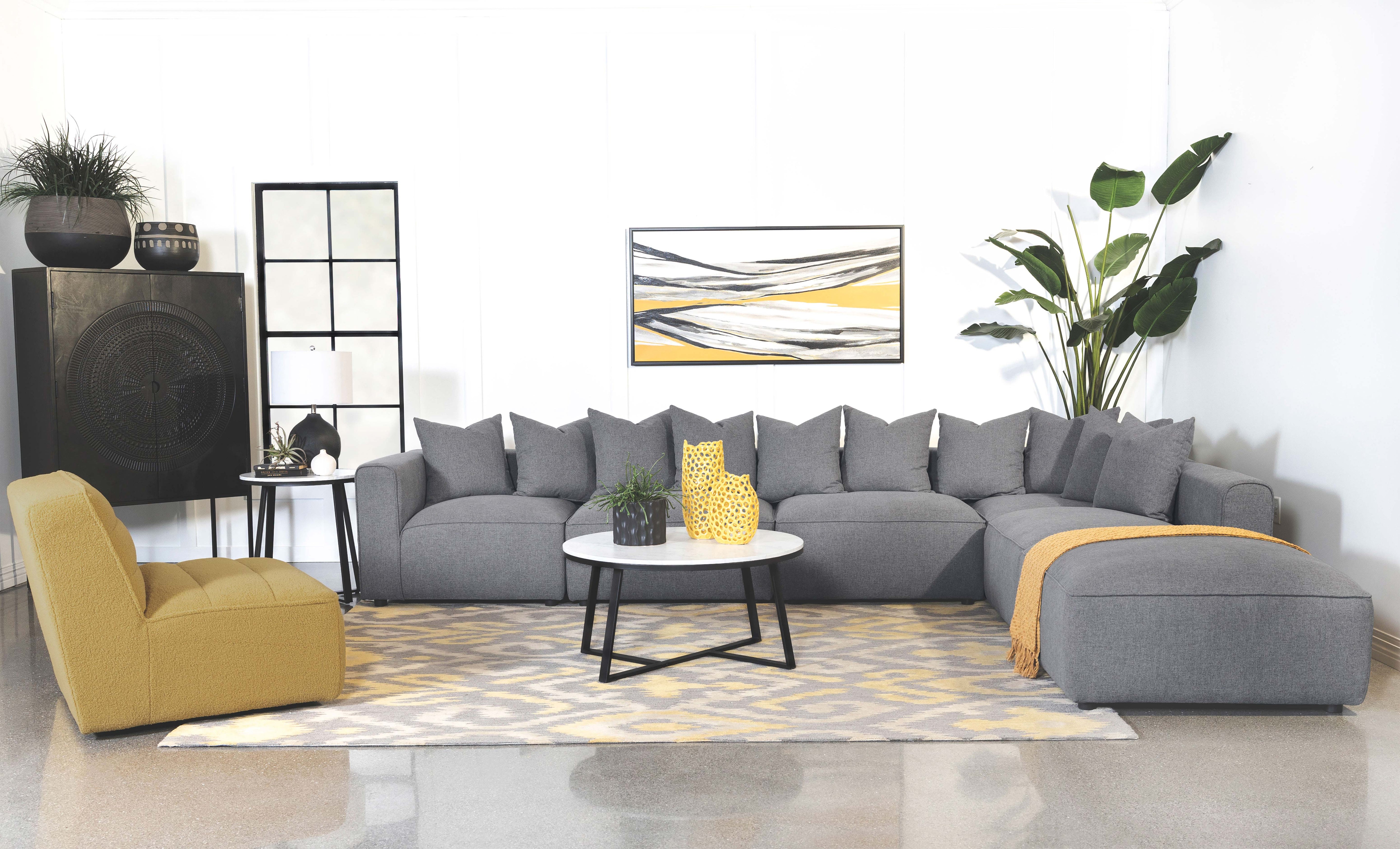 Jennifer Square Upholstered Ottoman Grey — view 11