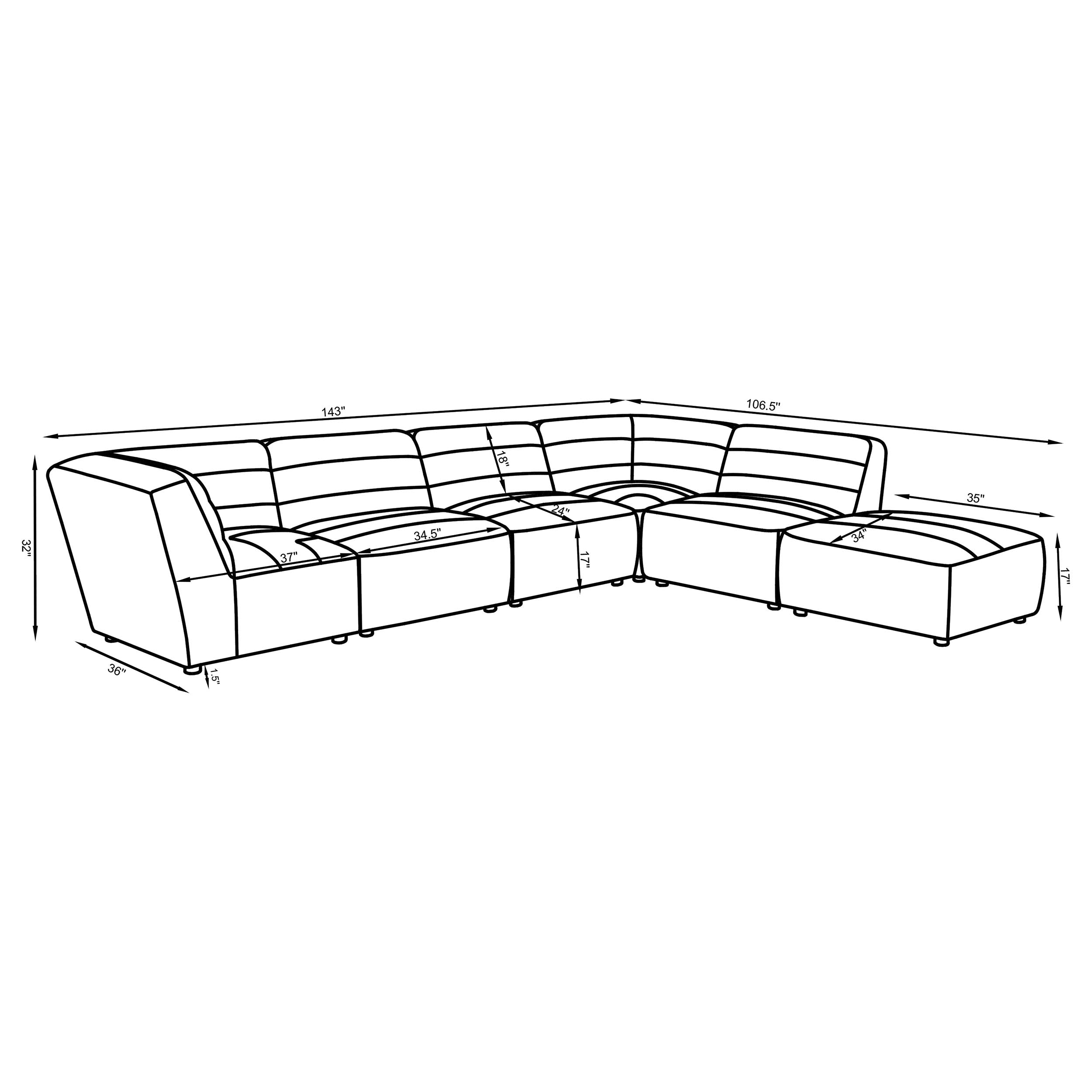 Sunny 6-piece Upholstered Modular Sectional Sofa Natural — view 11