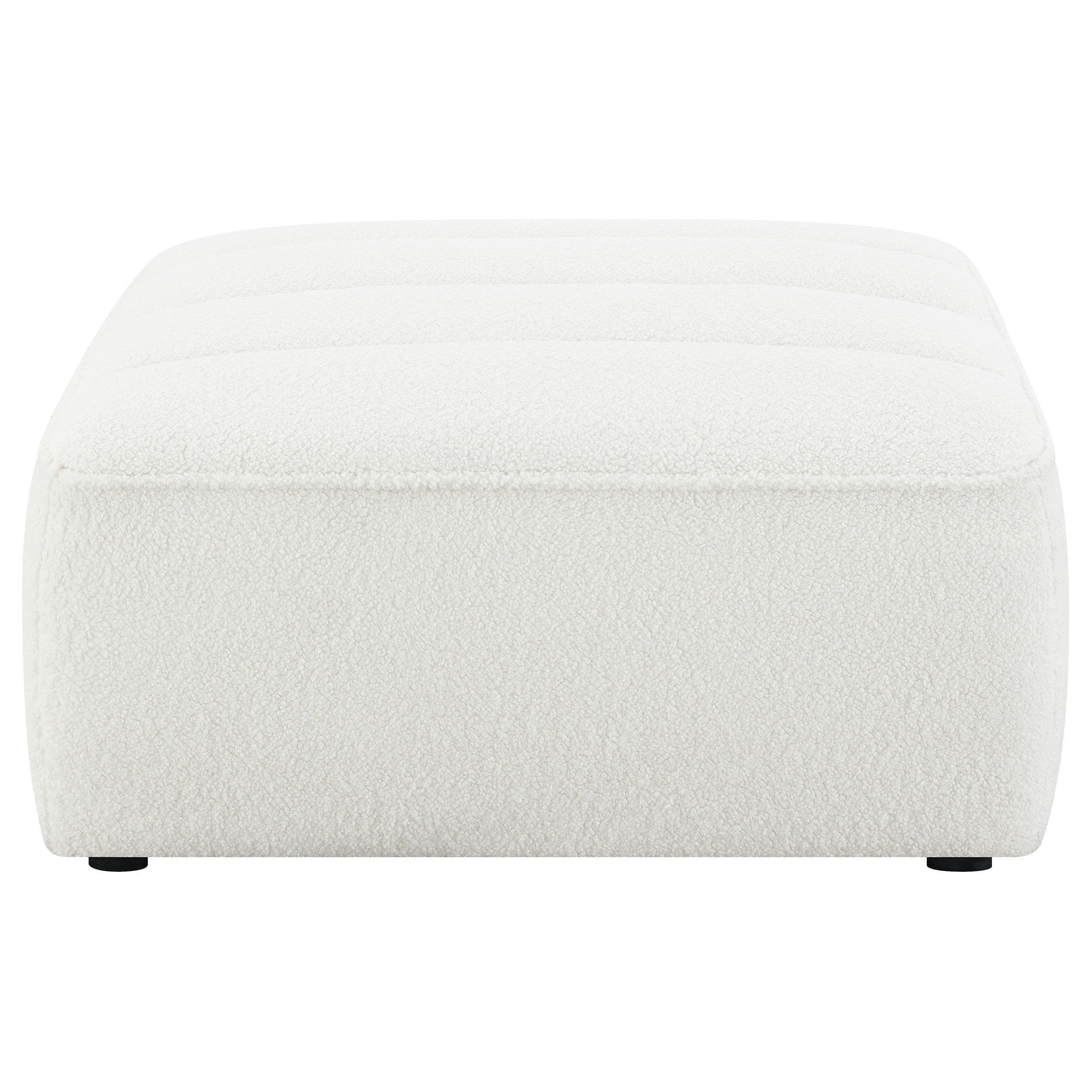 Sunny Square Upholstered Ottoman Natural — view 3