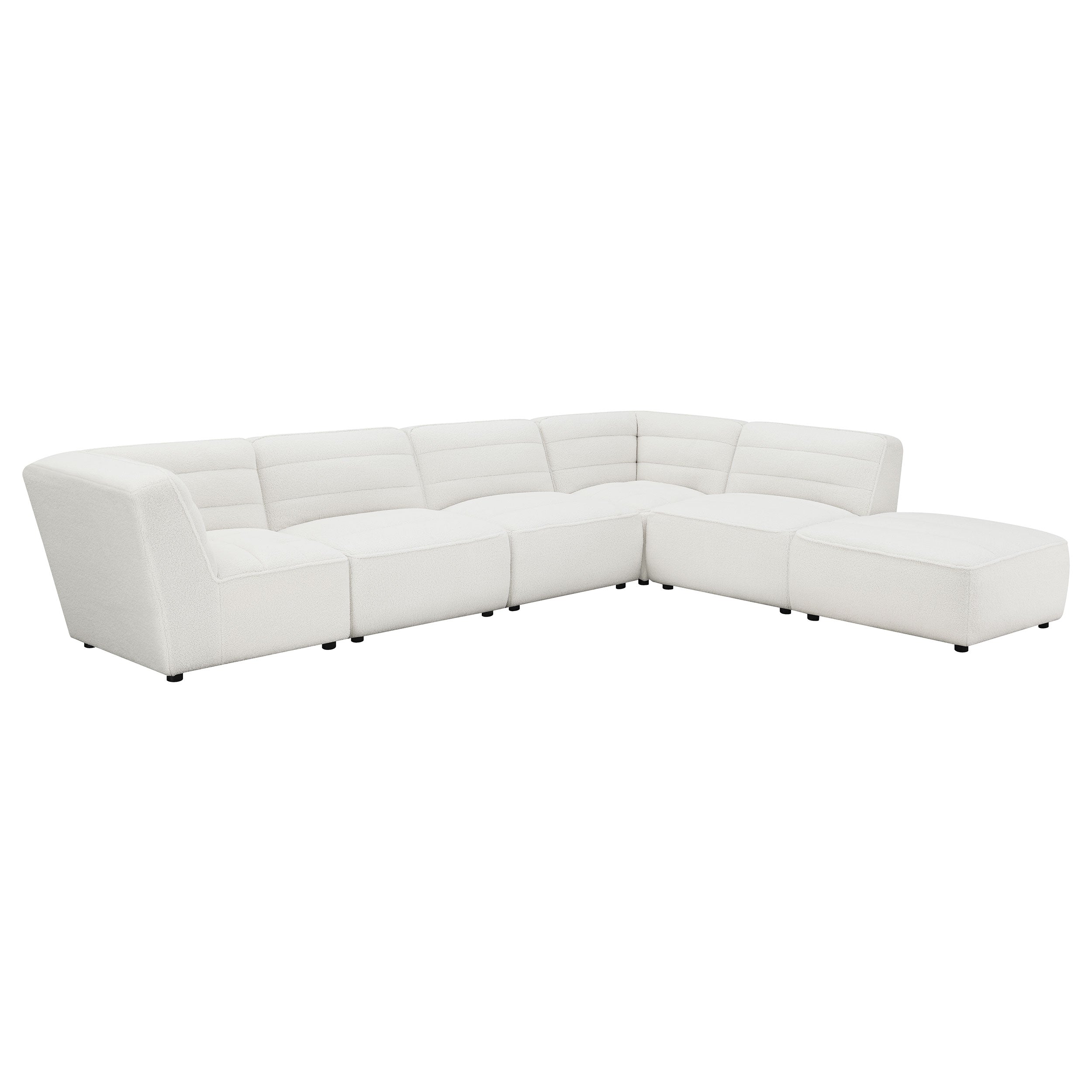 Sunny Square Upholstered Ottoman Natural — view 6