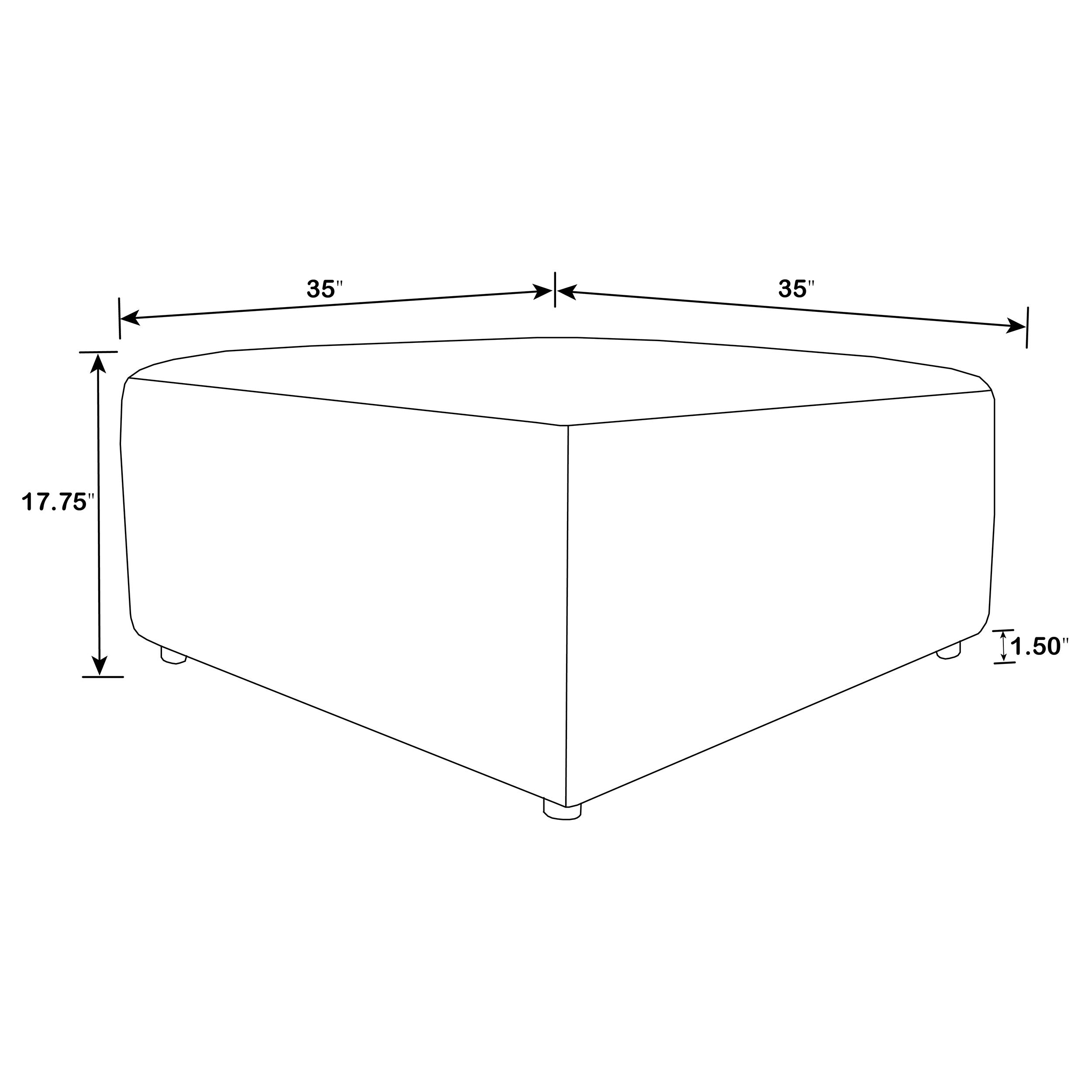 Freddie Square Upholstered Ottoman Pearl — view 7