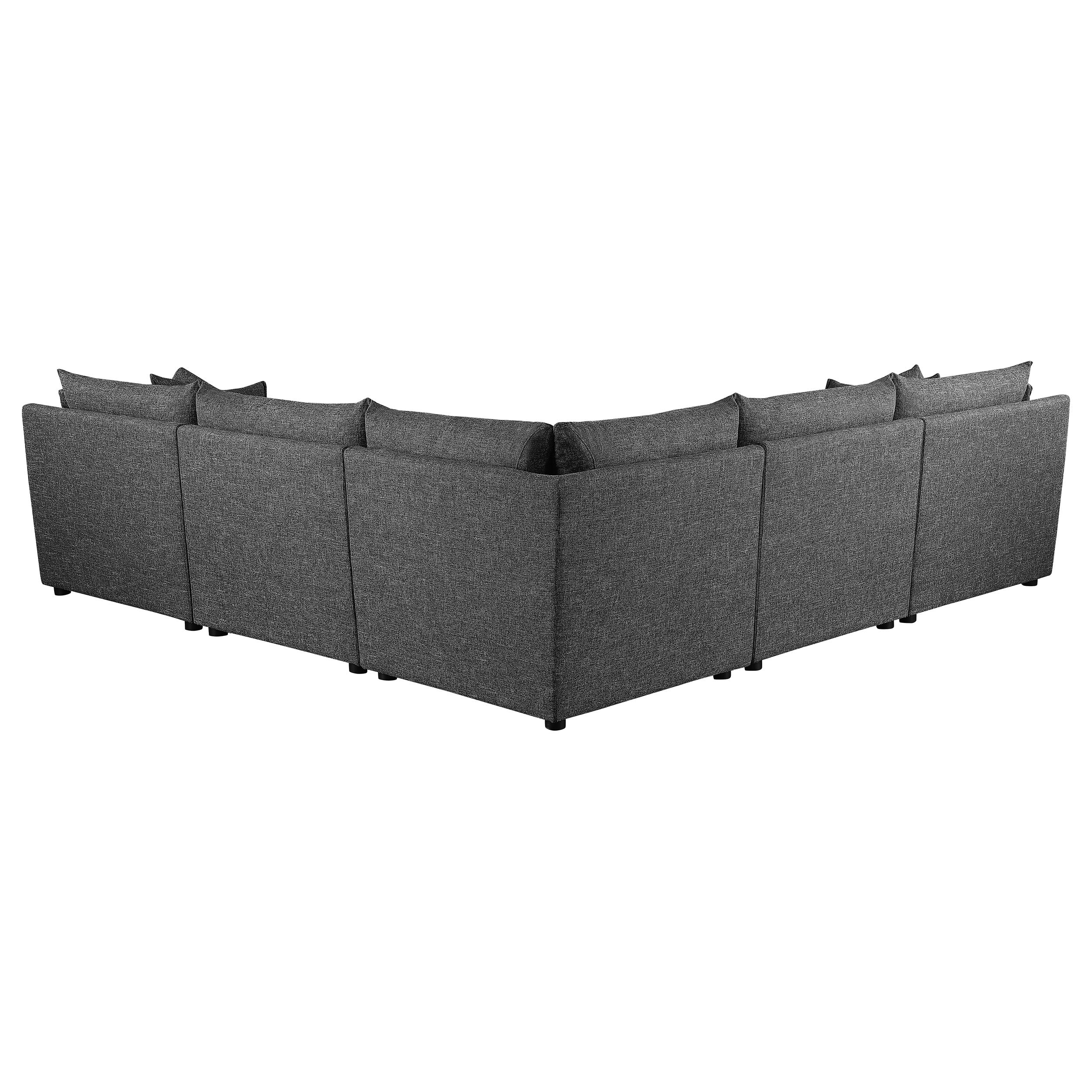 Sasha 5-piece Upholstered Modular Sectional Barely Black — view 5