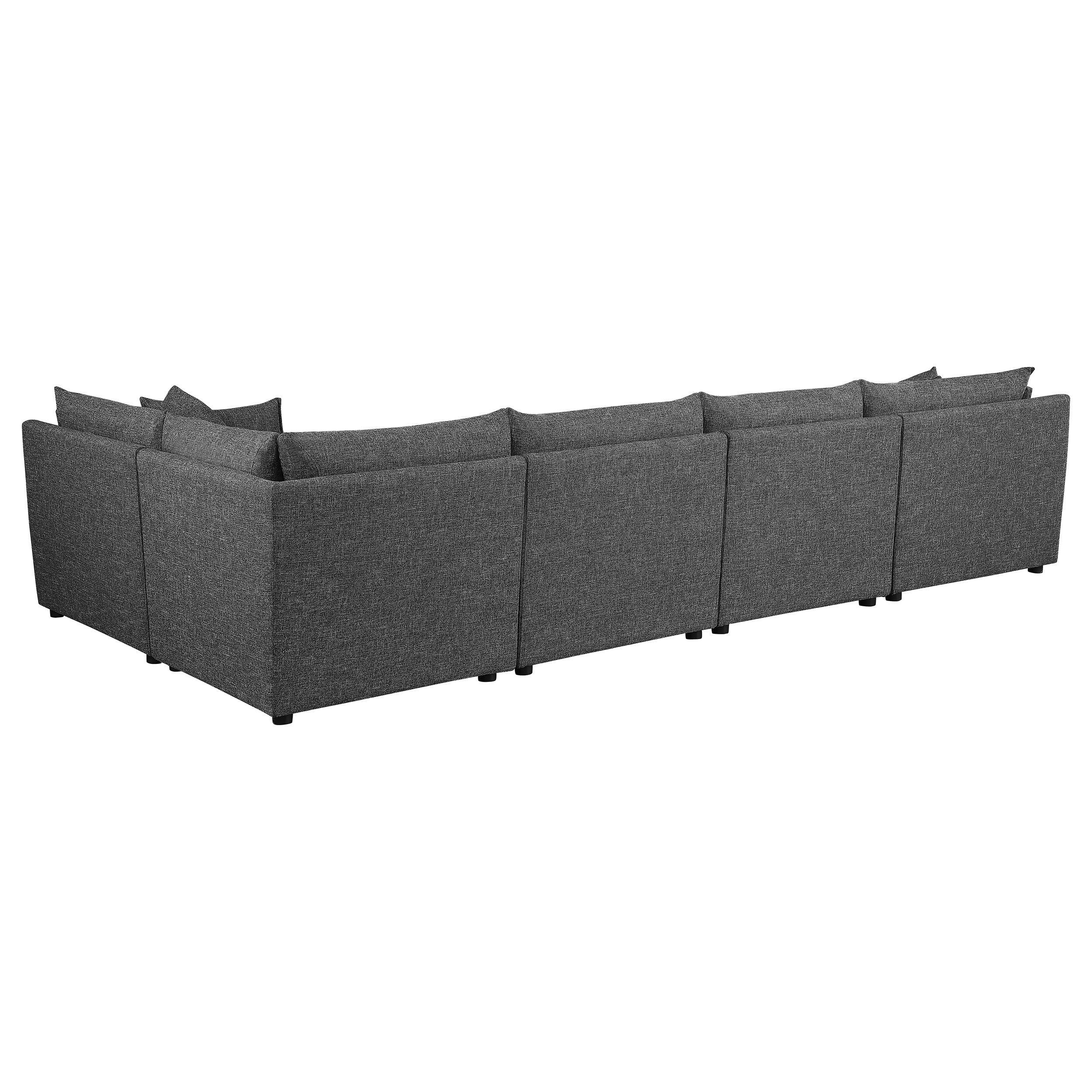 Sasha 5-piece Upholstered Modular Sectional Barely Black — view 9