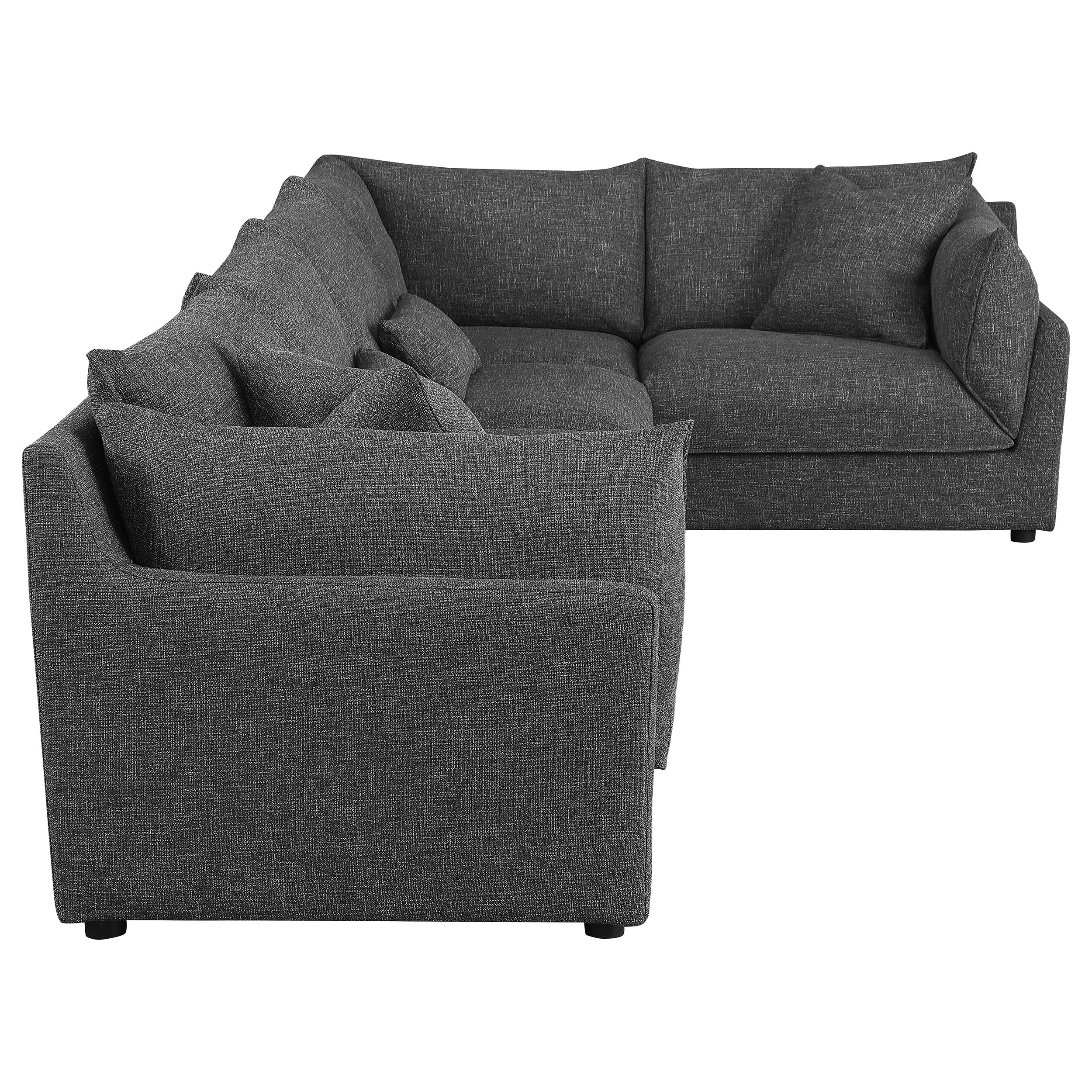 Sasha 5-piece Upholstered Modular Sectional Barely Black — view 10