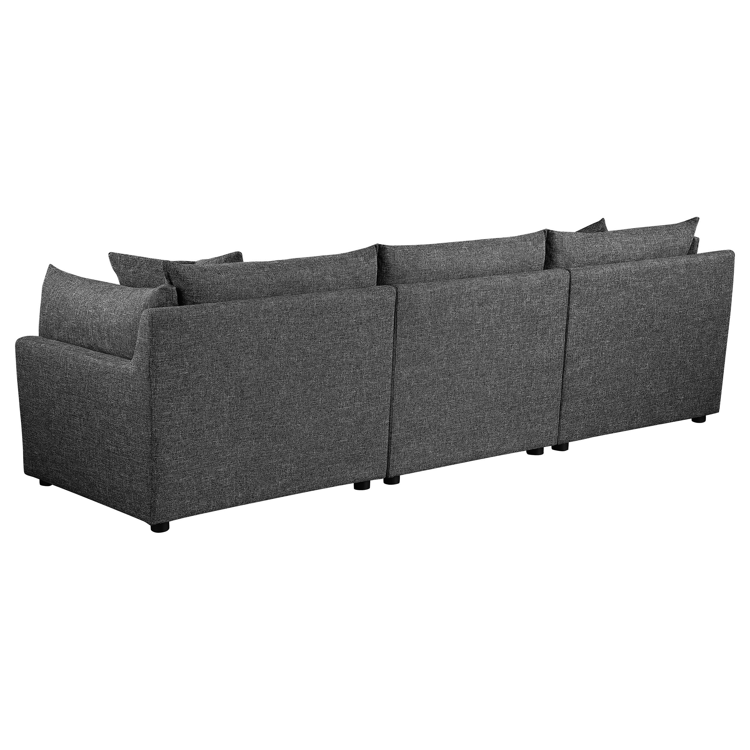 Sasha 3-Piece Upholstered Sofa Barely Black — view 6