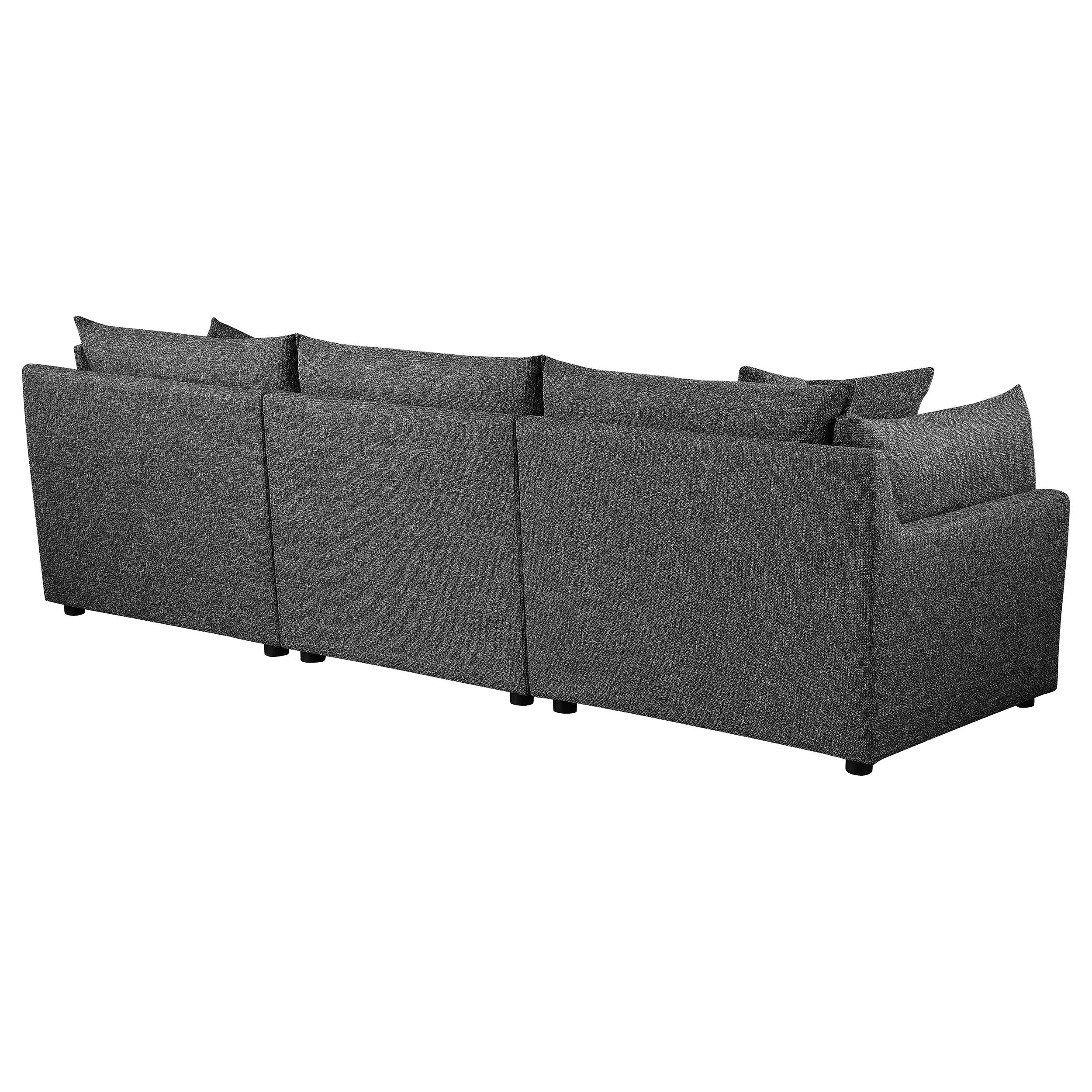 Sasha 3-Piece Upholstered Sofa Barely Black — view 7