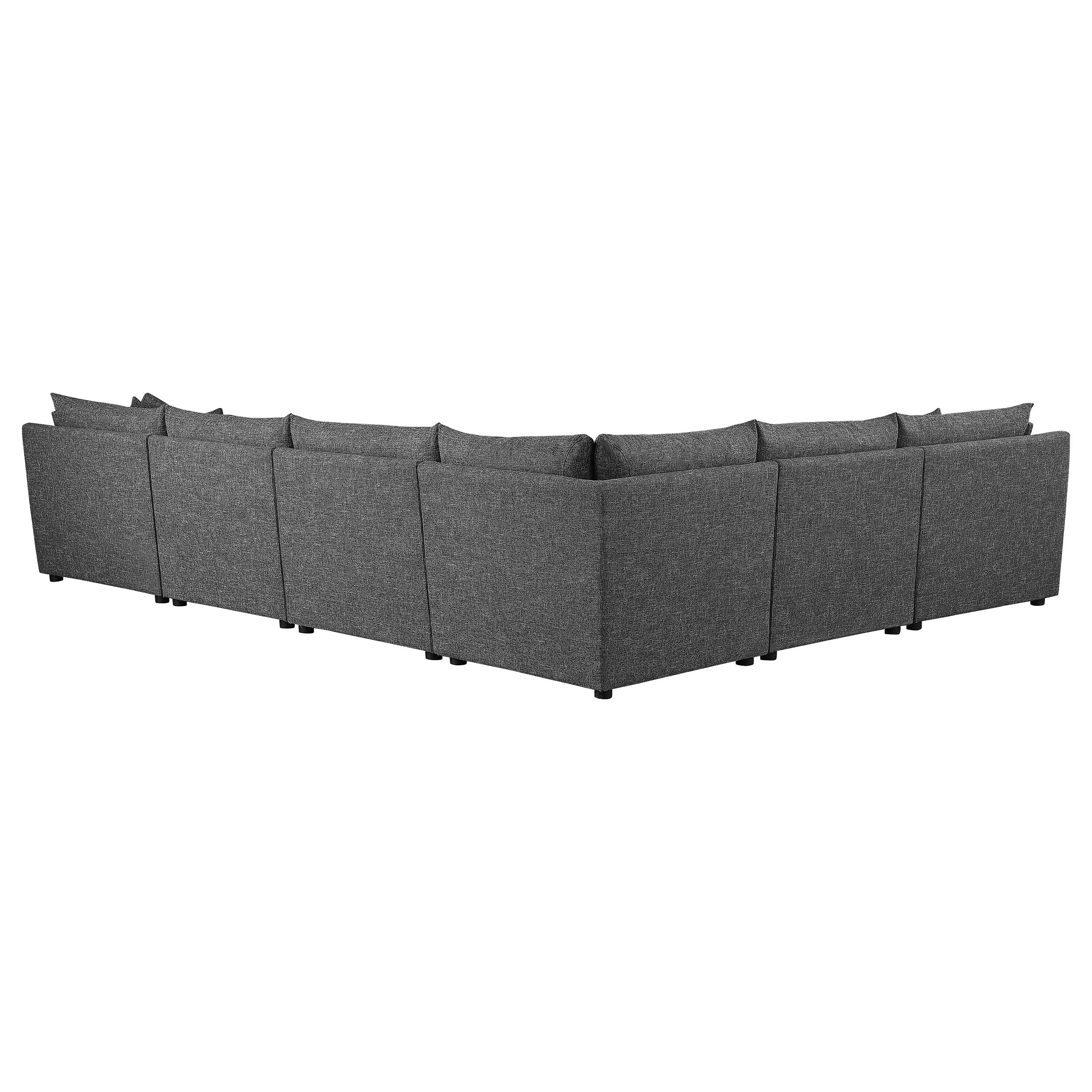 Sasha 6-Piece Upholstered Modular Sectional Barely Black — view 3