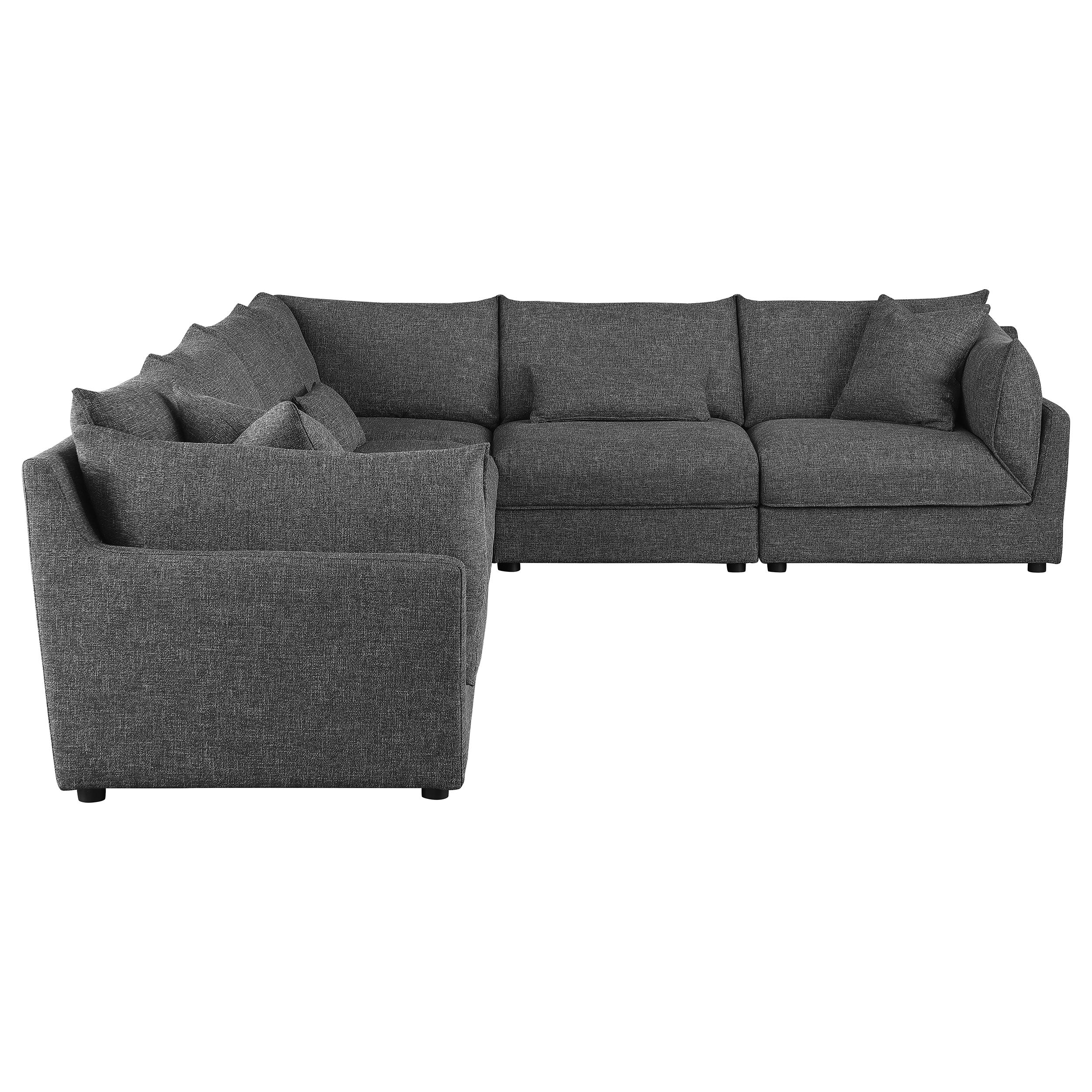 Sasha 6-Piece Upholstered Modular Sectional Barely Black — view 4