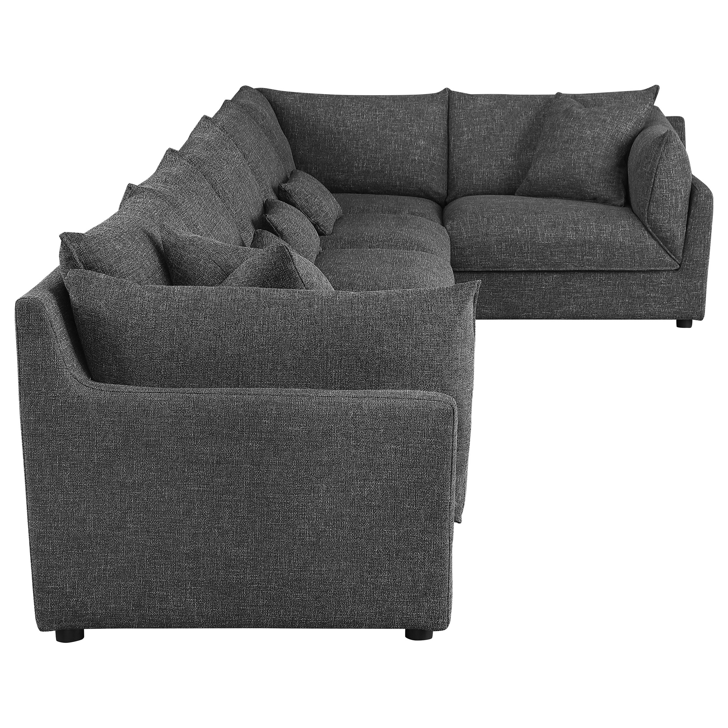 Sasha 6-Piece Upholstered Modular Sectional Barely Black — view 8