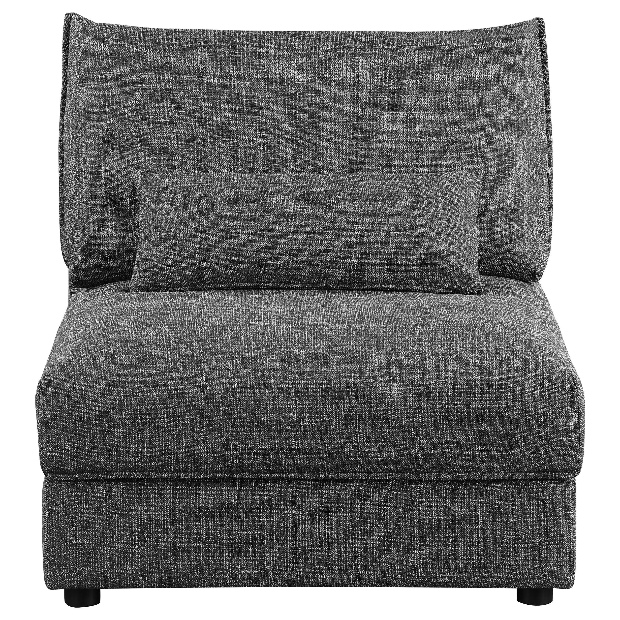 Sasha Upholstered Armless Chair Barely Black — view 3