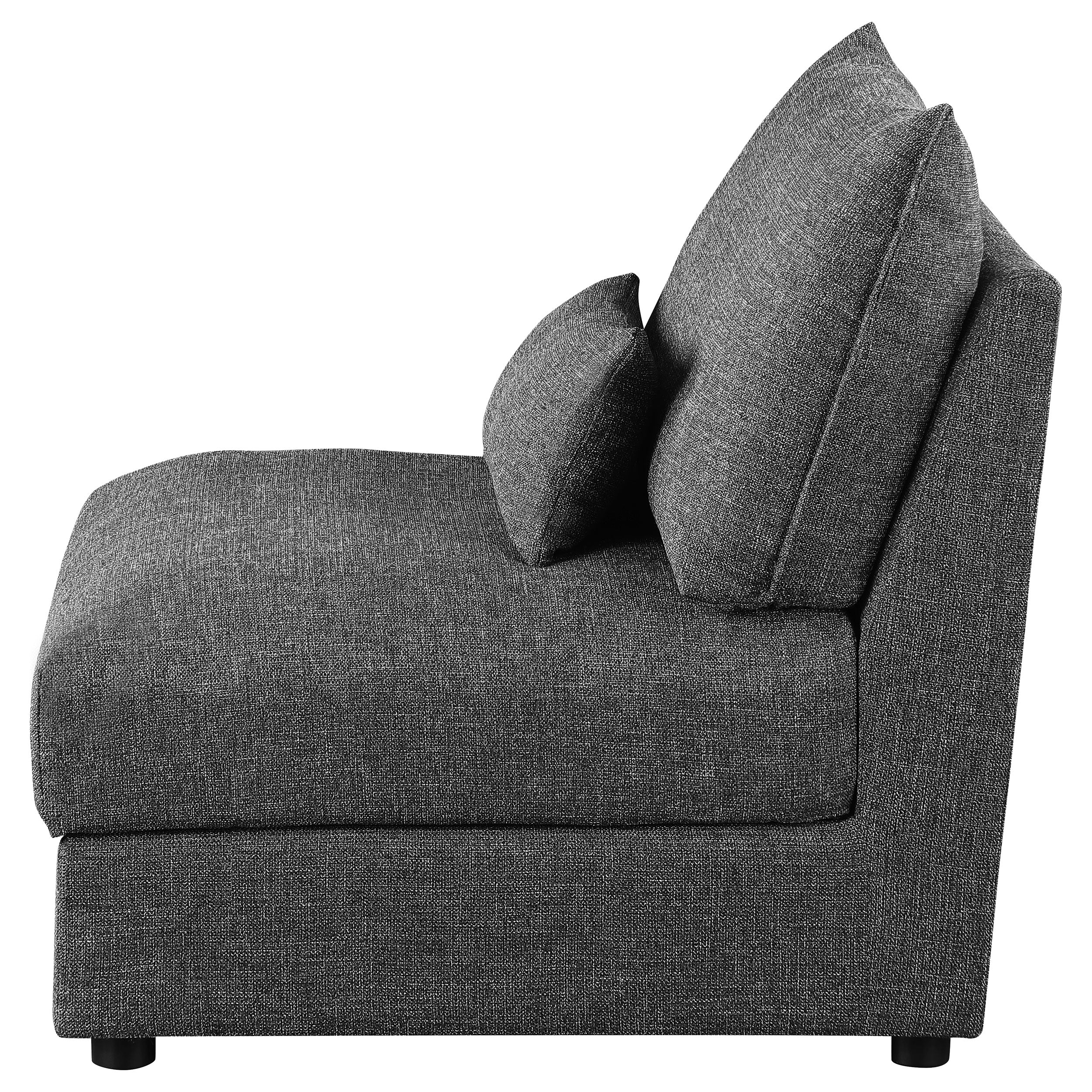 Sasha Upholstered Armless Chair Barely Black — view 5