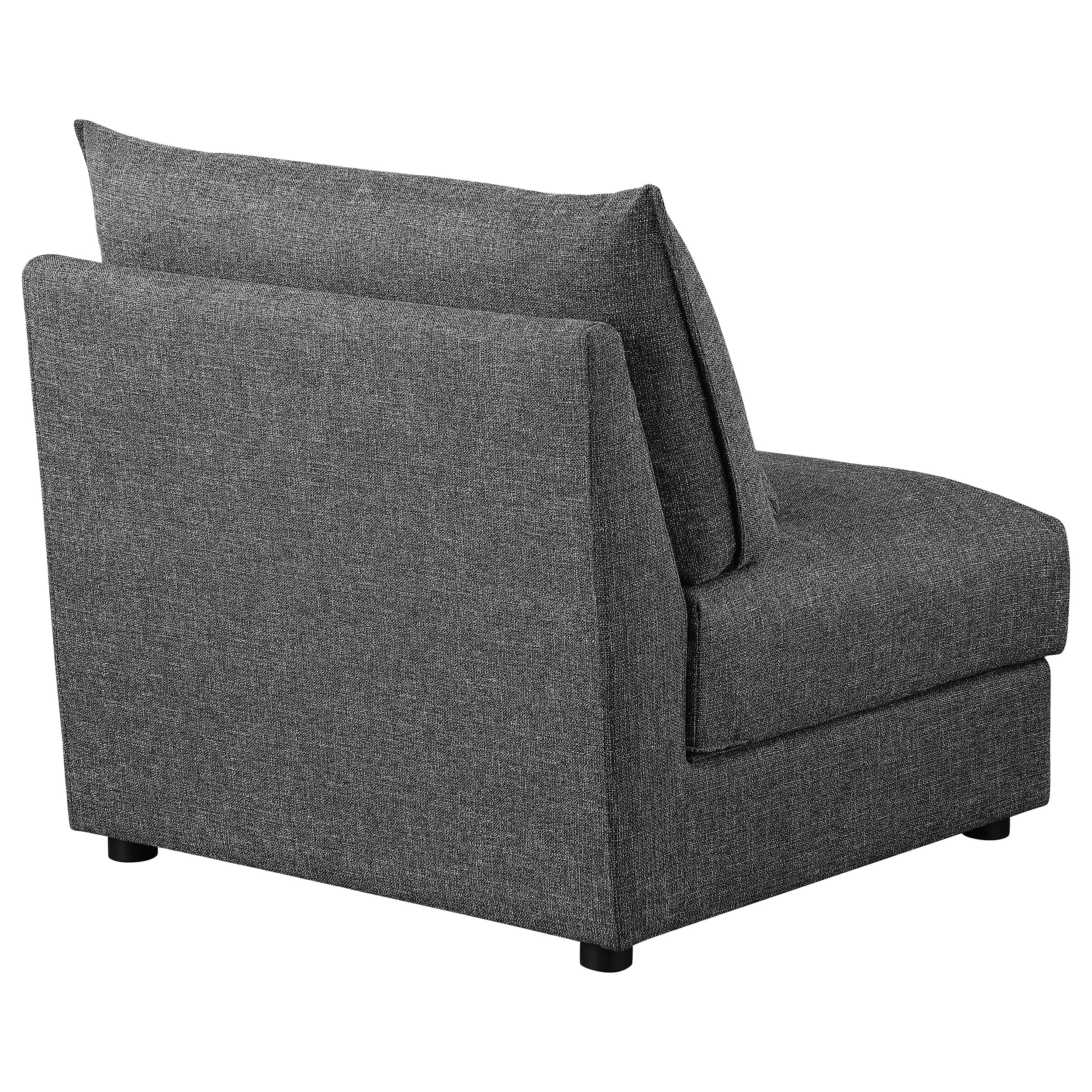Sasha Upholstered Armless Chair Barely Black — view 7