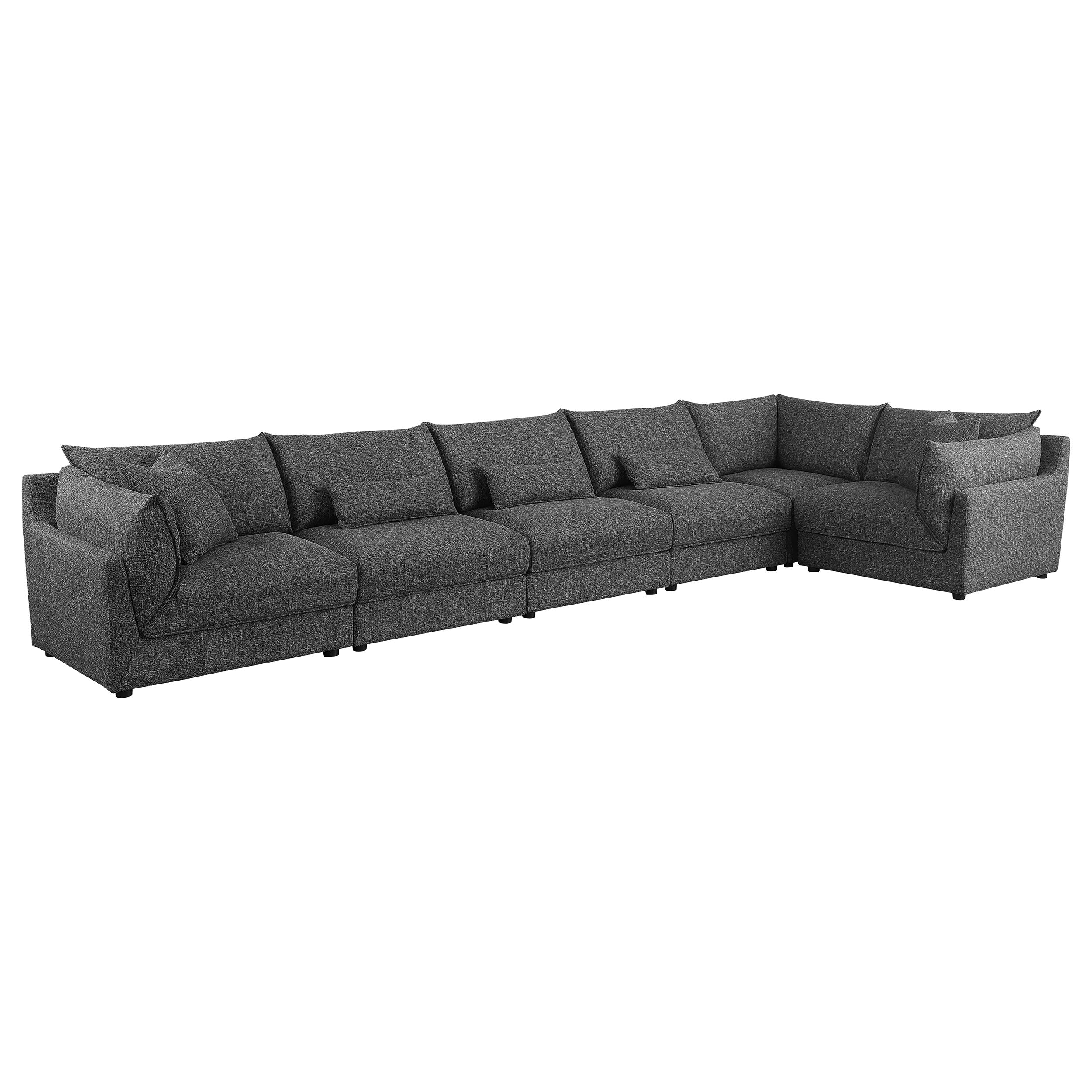Sasha Upholstered Armless Chair Barely Black — view 9