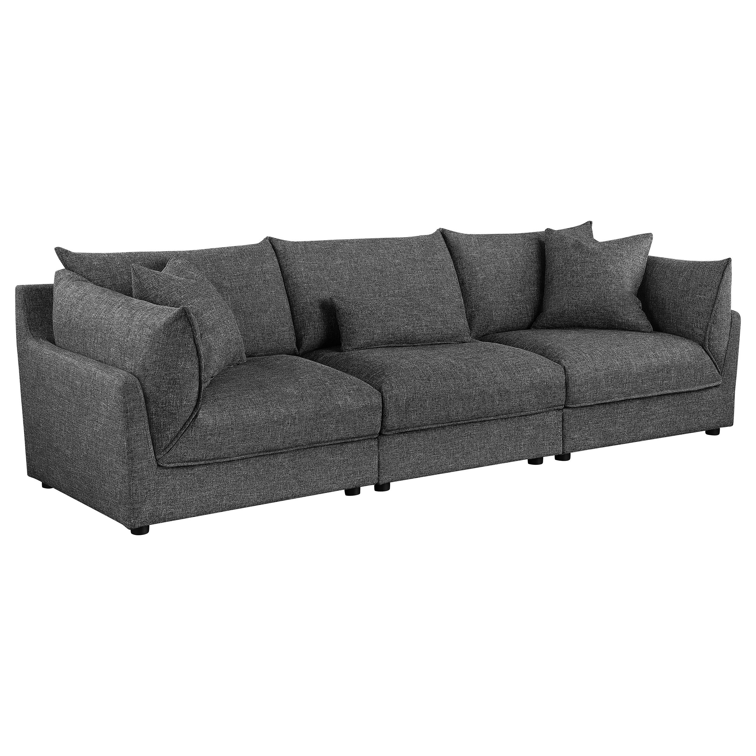 Sasha Upholstered Armless Chair Barely Black — view 13