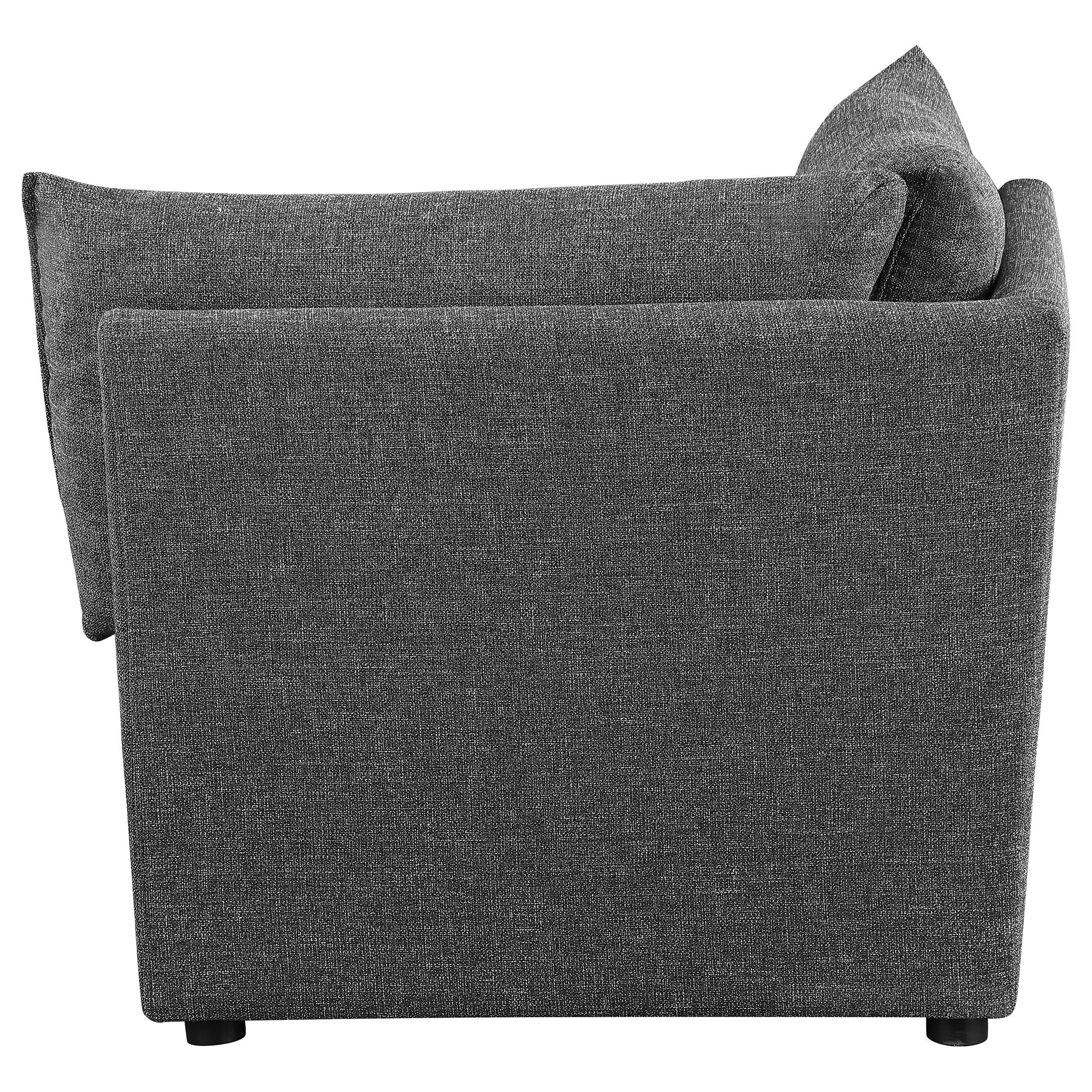 Sasha Upholstered Corner Chair Barely Black — view 4