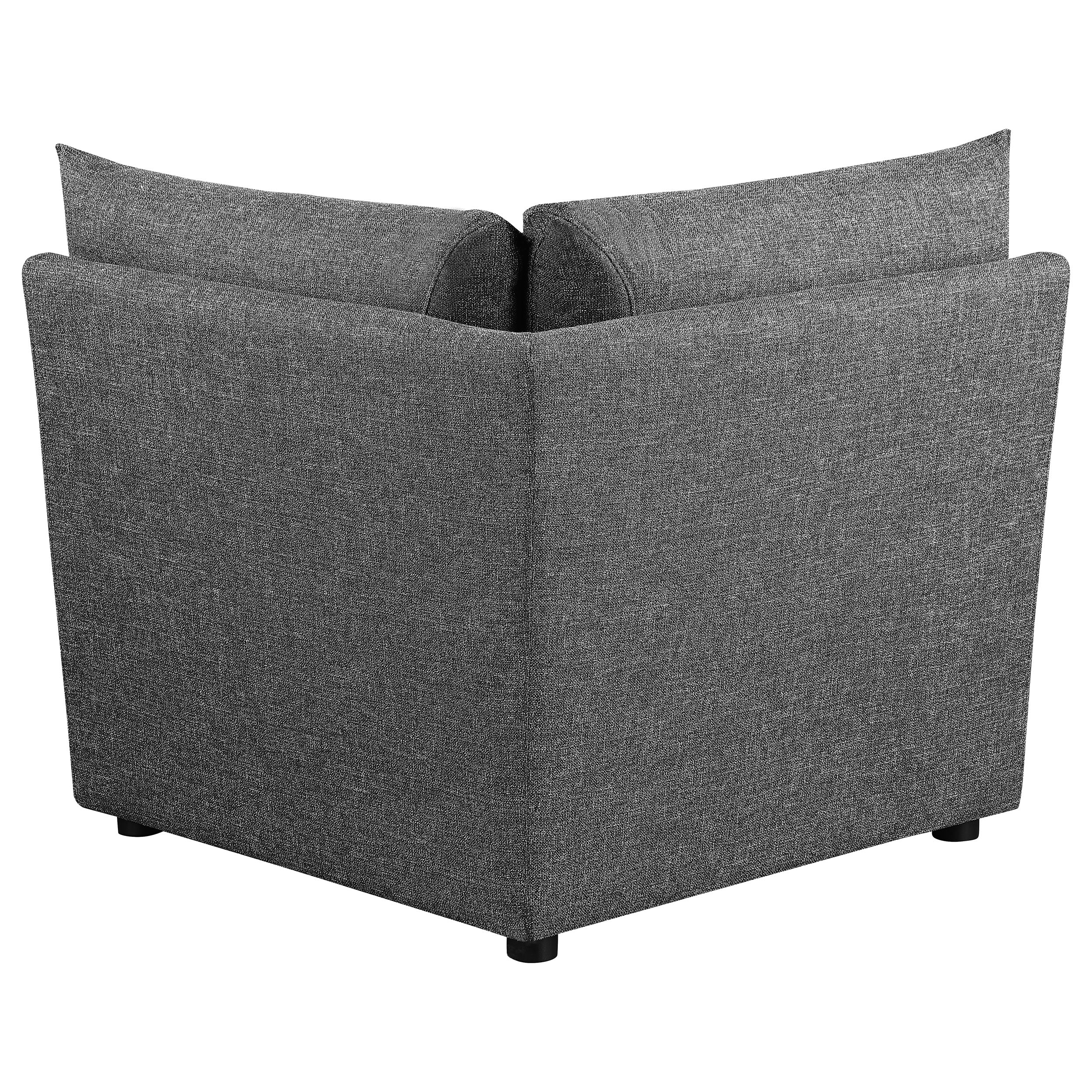 Sasha Upholstered Corner Chair Barely Black — view 5