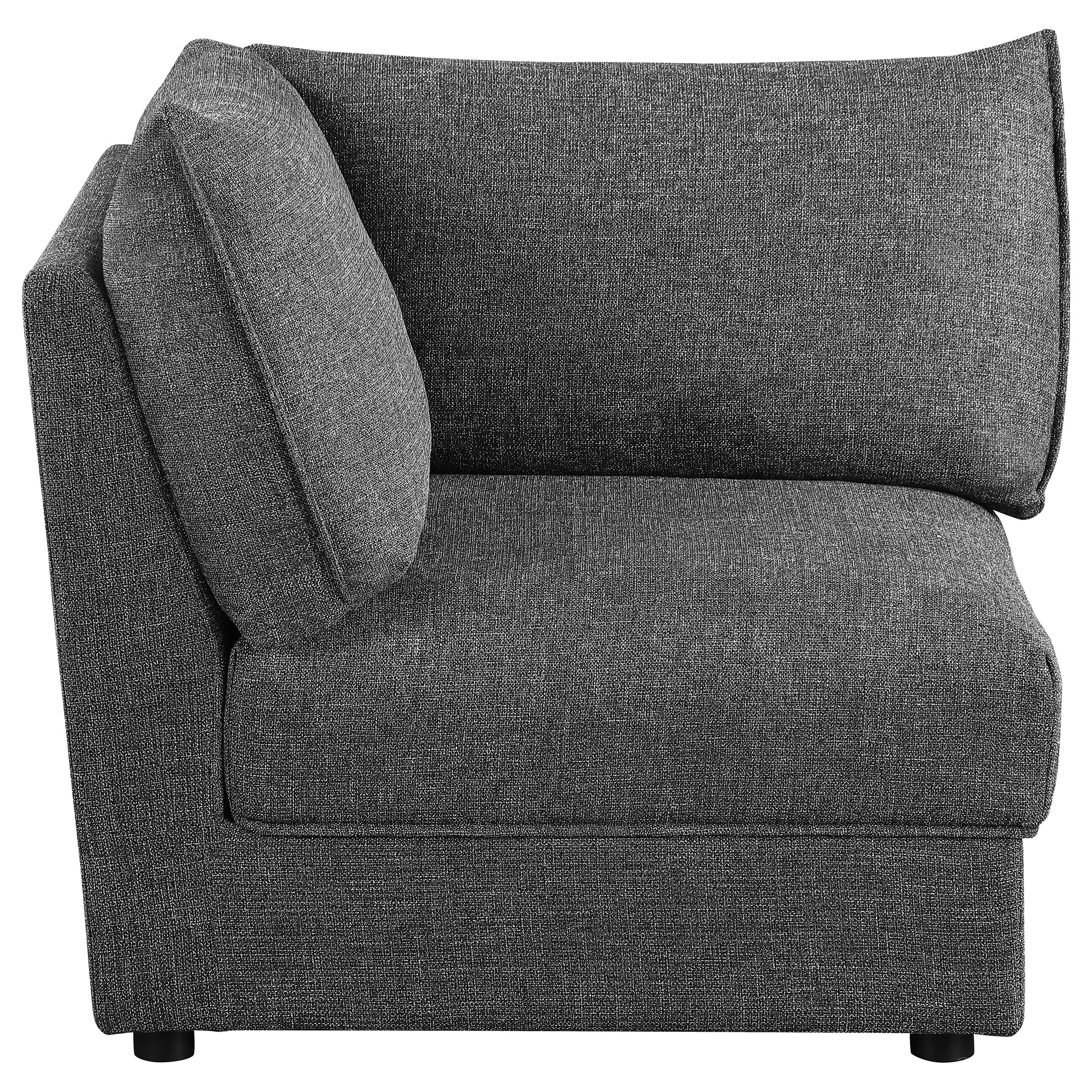 Sasha Upholstered Corner Chair Barely Black — view 7