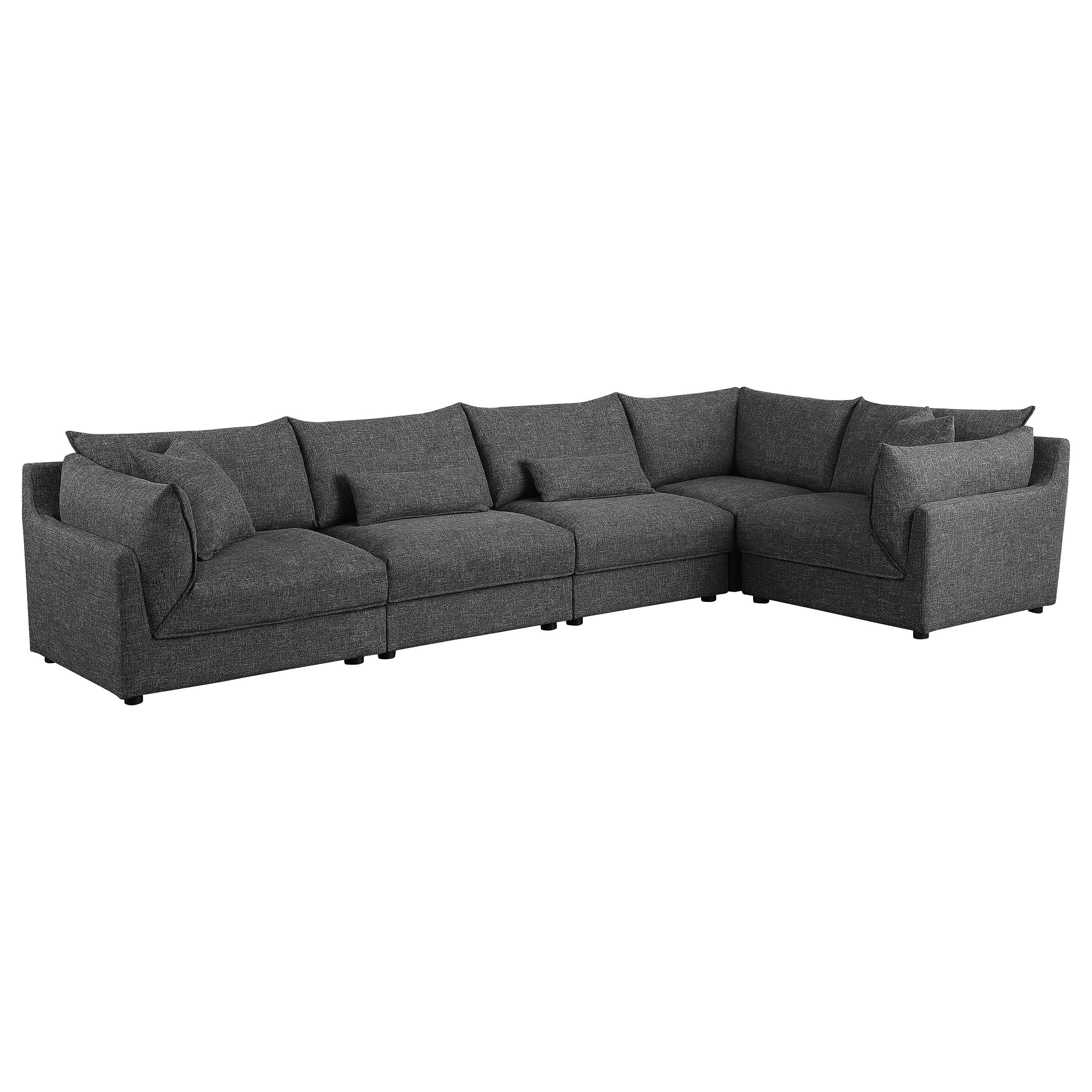 Sasha Upholstered Corner Chair Barely Black — view 10