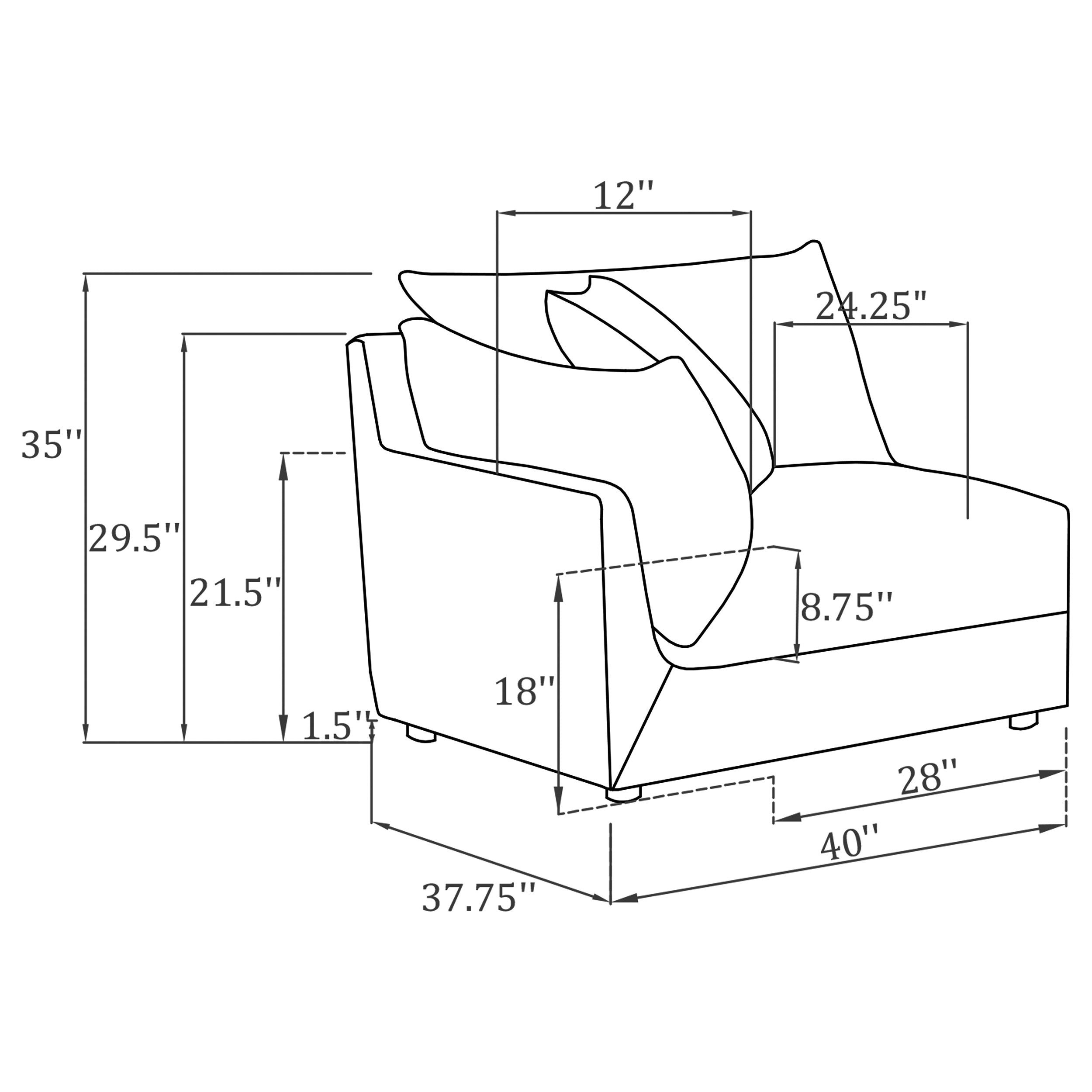 Sasha Upholstered LAF Chair Barely Black — view 15